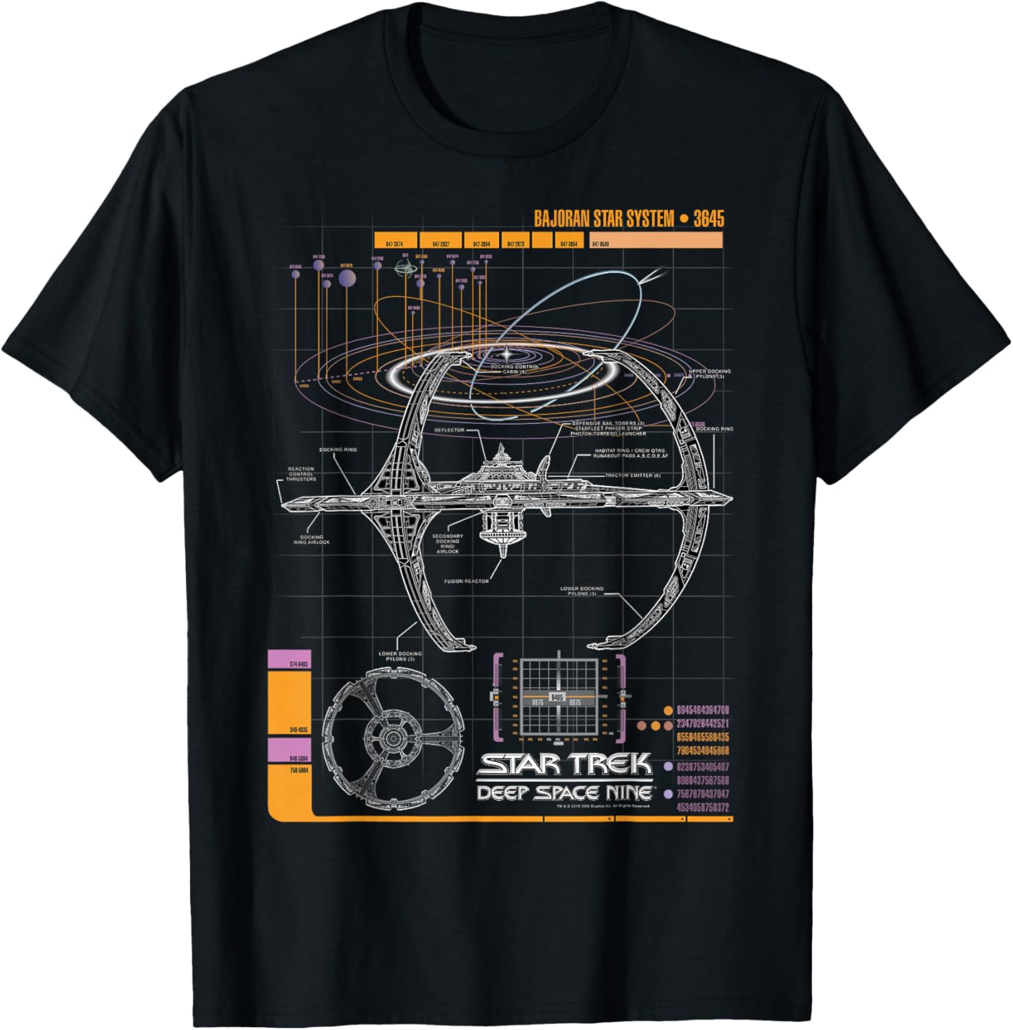 Bajoran System Schematic T-Shirt for Star Trek Deep Space Nine Fans - 1