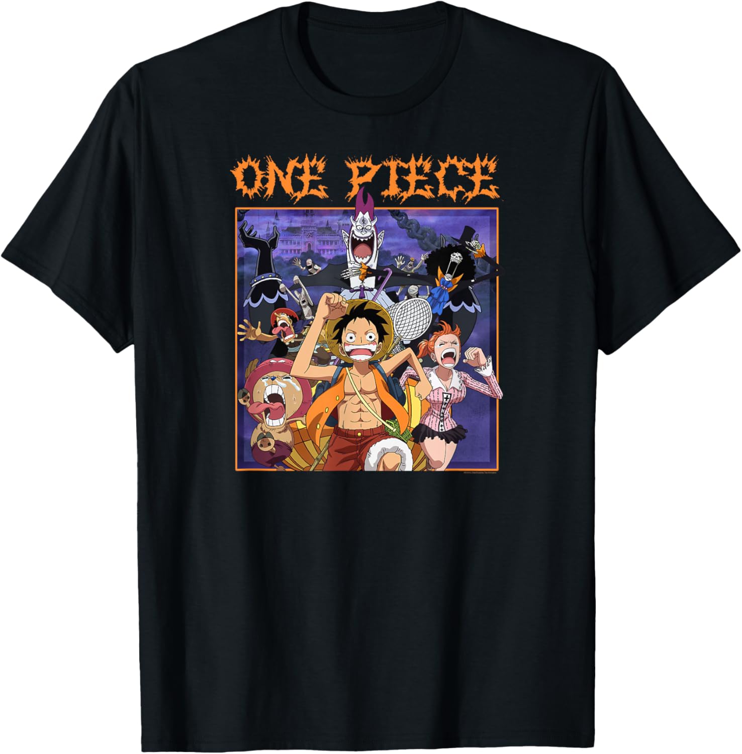 One Piece Anime Running Scared Heavy Metal Logo T-Shirt for Fans - 2