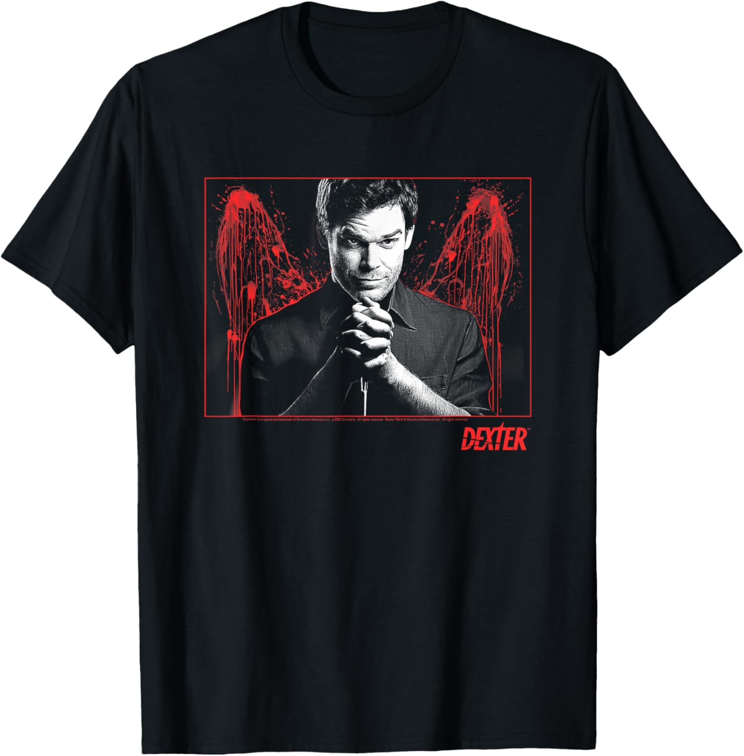 Dexter Blood Splatter Wings T-Shirt for Fans of the TV Show - 2