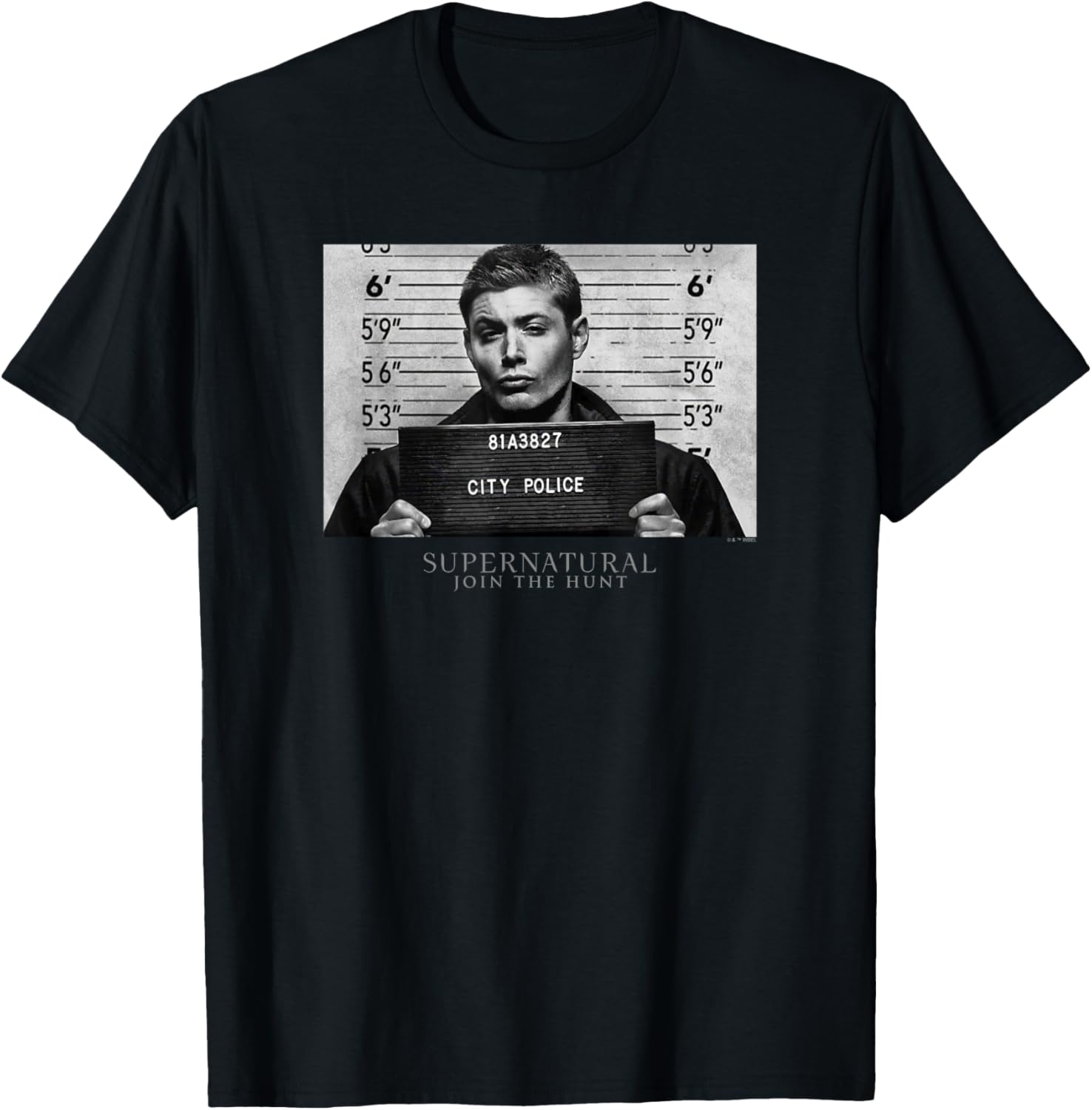 Supernatural Dean Winchester Mugshot Portrait T-Shirt for Fans - 3