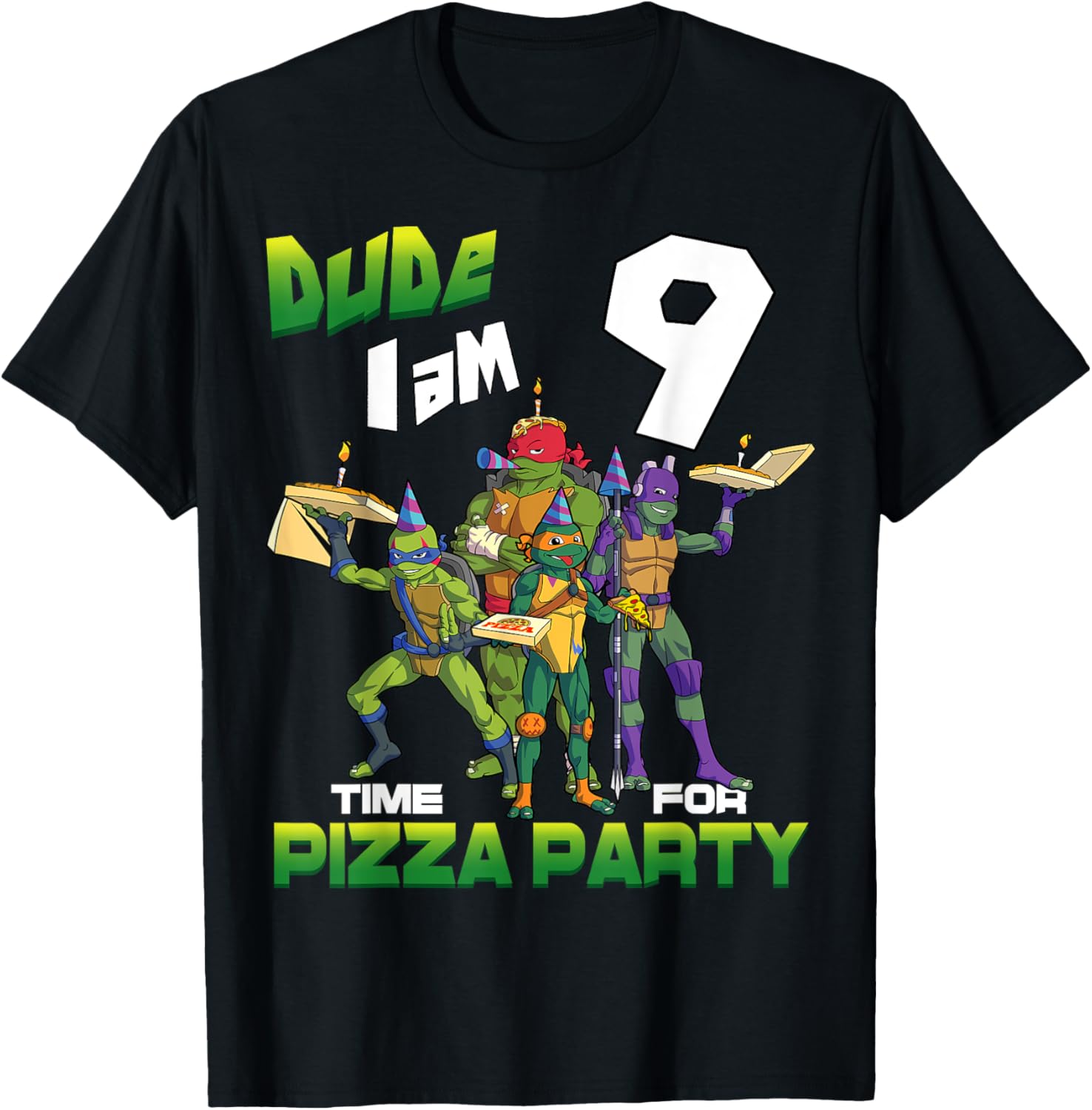 Mademark Teenage Mutant Ninja Turtles Pizza Party T-Shirt for 9-Year-Olds - 8