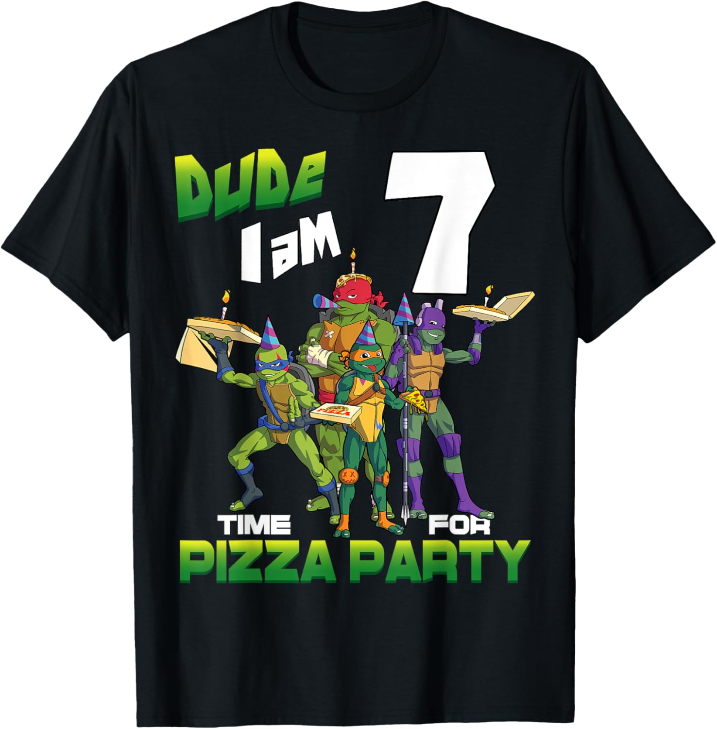 Mademark Teenage Mutant Ninja Turtles Pizza Party T-Shirt for 7 Year Olds - 15