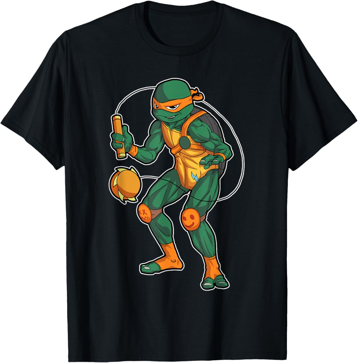 Mademark Teenage Mutant Ninja Turtles Michelangelo Kusari Fundo T-Shirt - 1