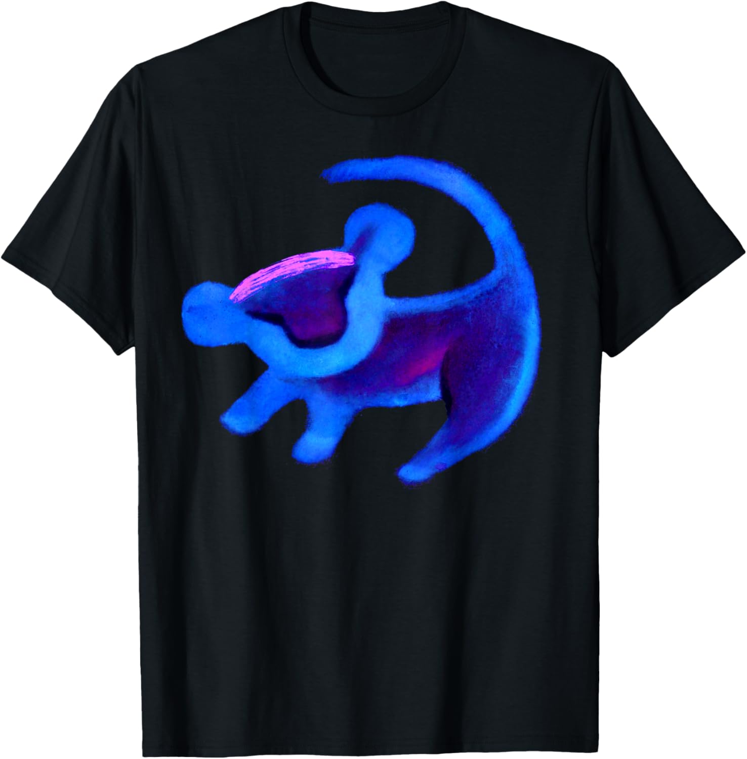 Discover the Disney Lion King Simba Cave Painting Blue T-Shirt for Fans - 8