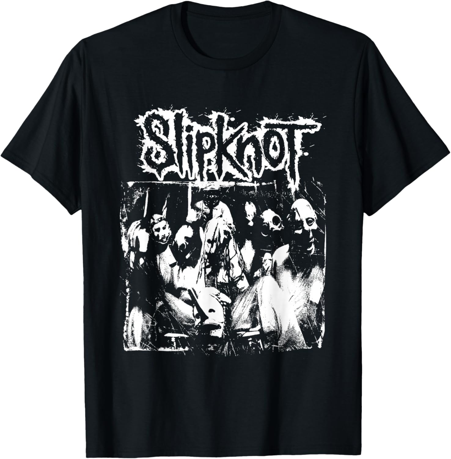 Official Slipknot Splatter Photo T-Shirt for Fans of Heavy Metal Music - 1