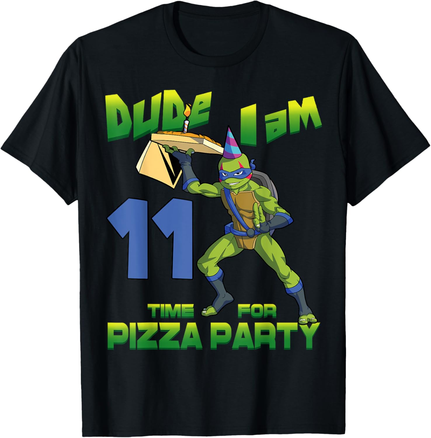 Mademark TMNT Leo Pizza Birthday T-Shirt for 11 Year Olds - 3