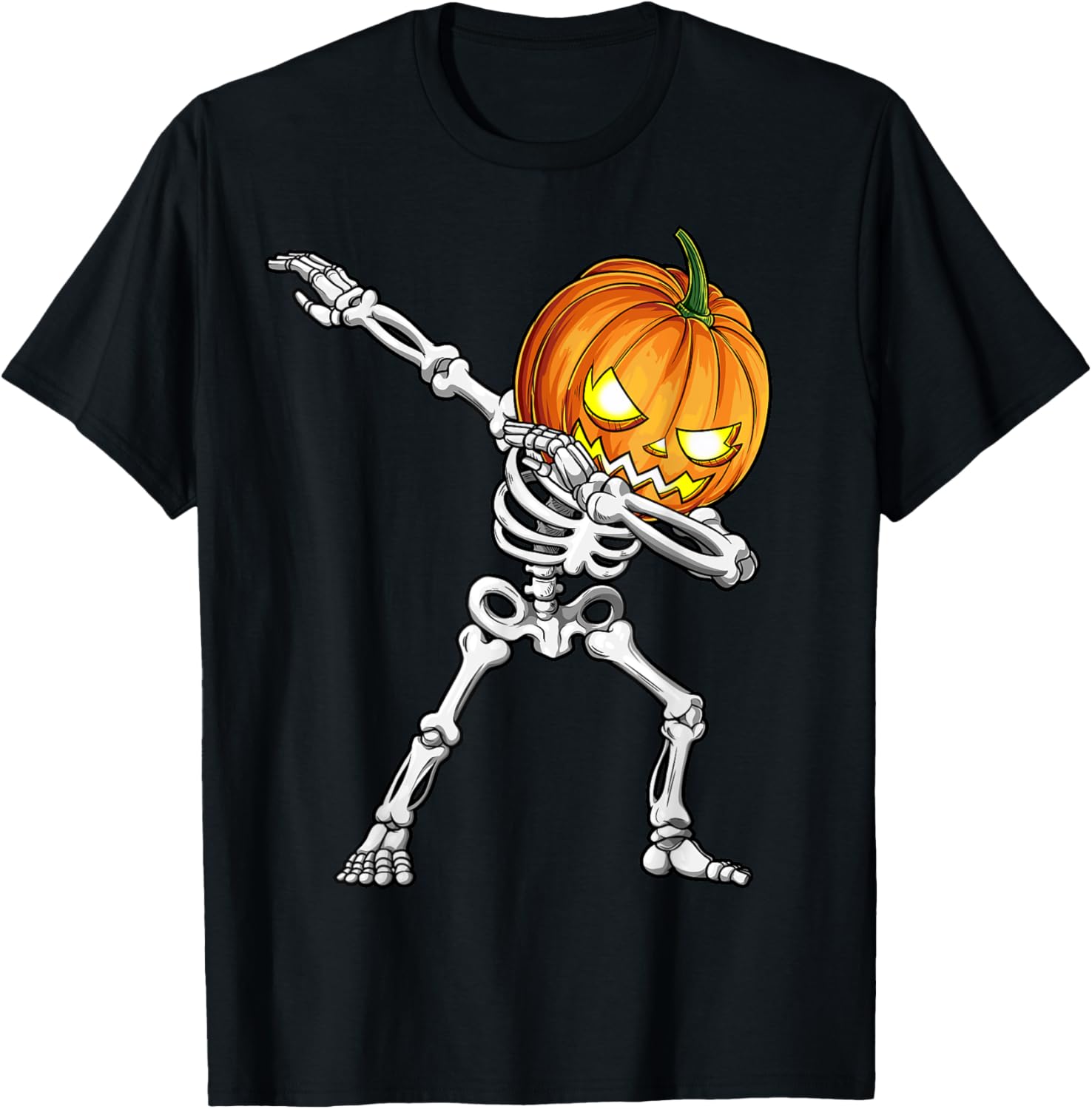 Halloween Boys Dabbing Skeleton Pumpkin Jack O Lantern T-Shirt - 17