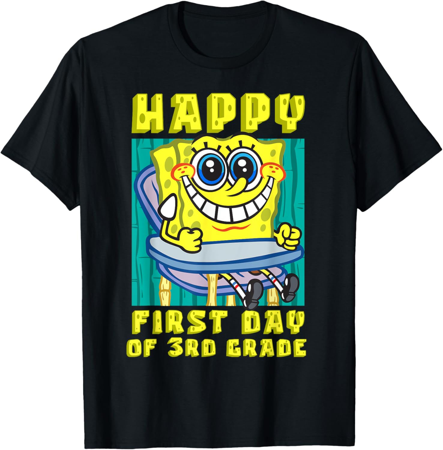 Mademark SpongeBob SquarePants Happy 3rd Grade T-Shirt for Kids - 2