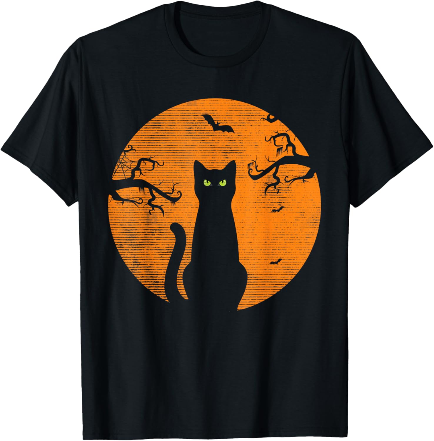Vintage Scary Christmas Cat T-Shirt Retro Black Cat Moon Design - 13