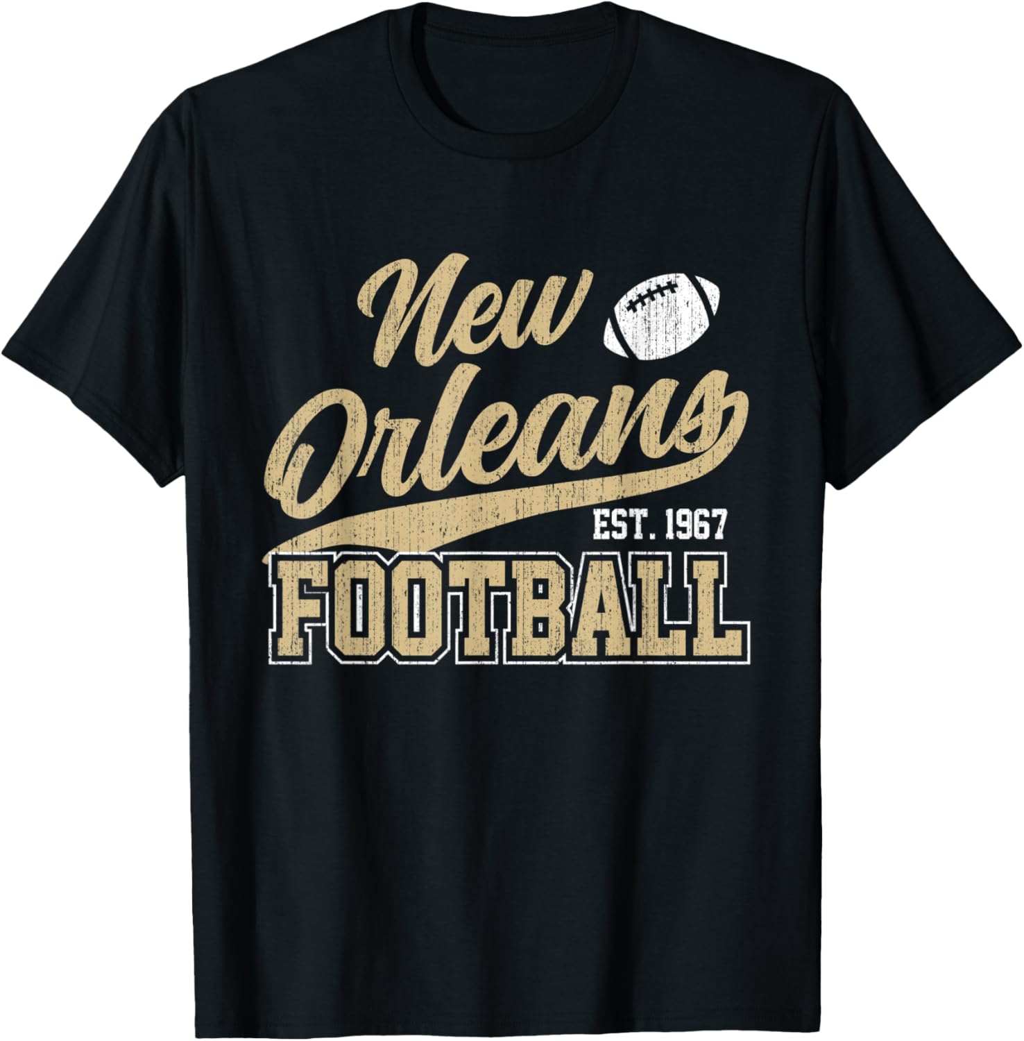New Orleans Distressed Football Team Fan T-Shirt for Sports Lovers - 1