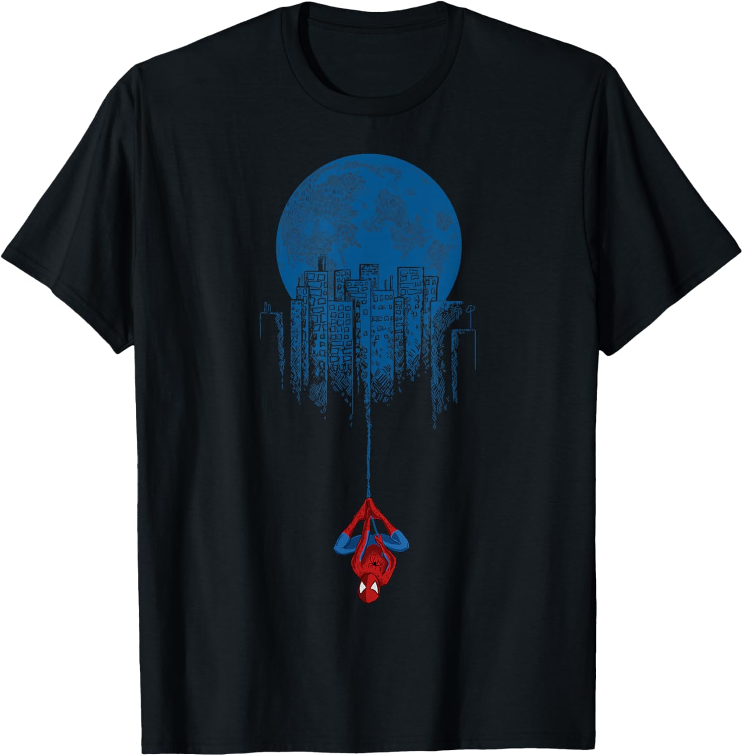Marvel Spider-Man Blue Steel Moon Hang Graphic T-Shirt for Fans - 2