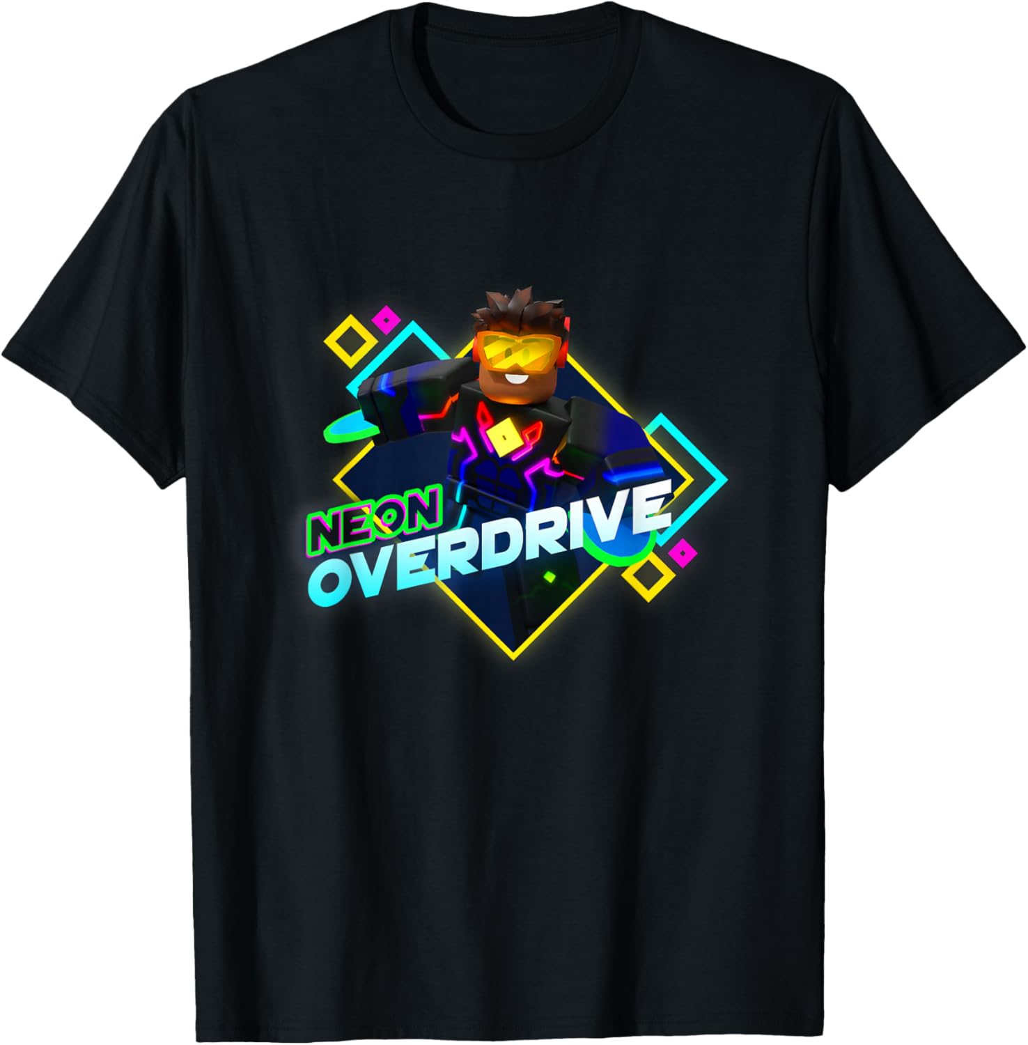 Roblox Black Neon Overdrive Classic Fit T-Shirt for Adults - Short Sleeve Cotton - 3
