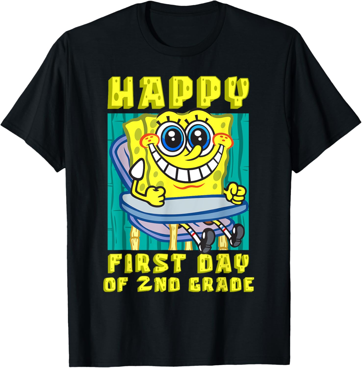 SpongeBob Happy 2nd Grade T-Shirt for Kids - Fun Back to School Clothing - 18