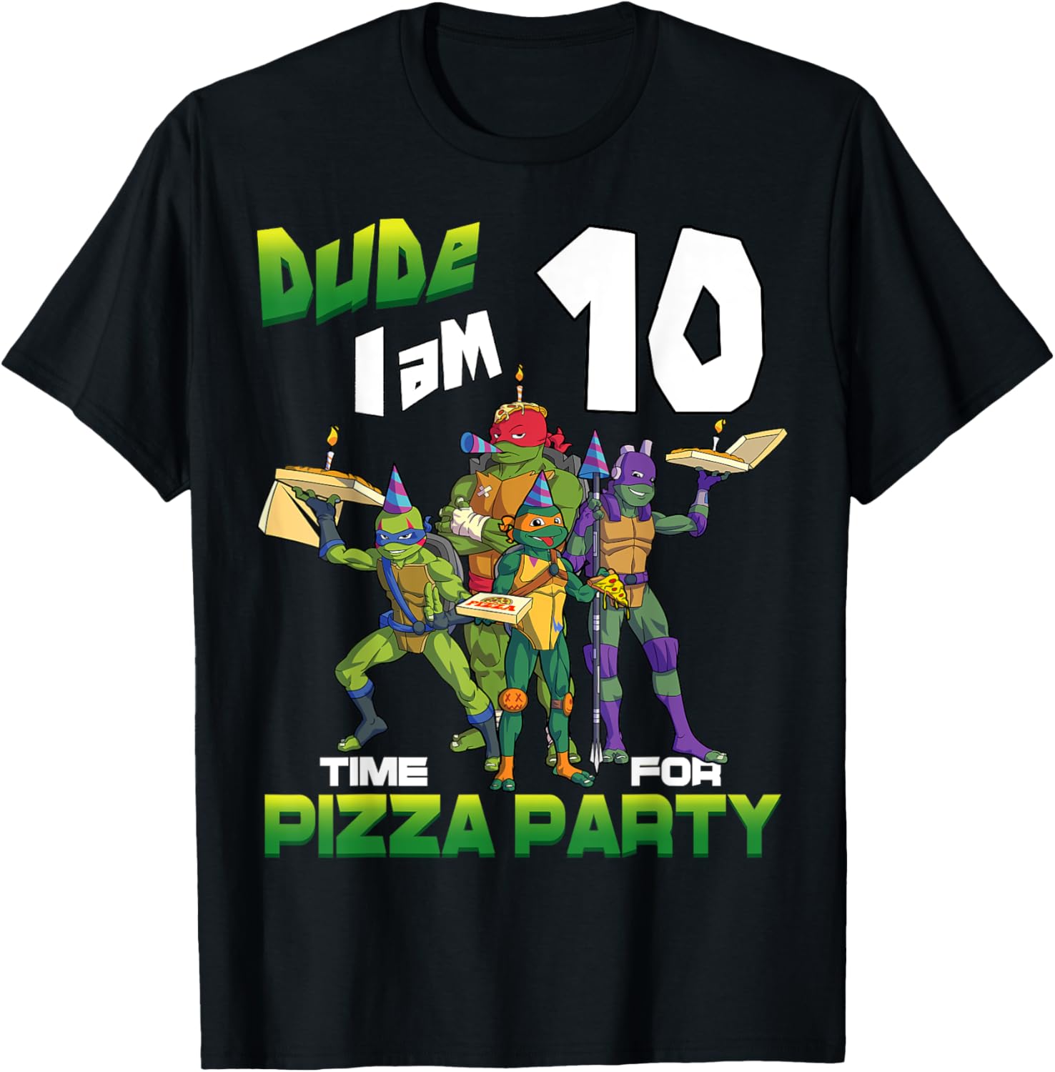 Mademark TMNT Pizza Birthday T-Shirt for 10 Year Olds - Fun Kids Tee - 21