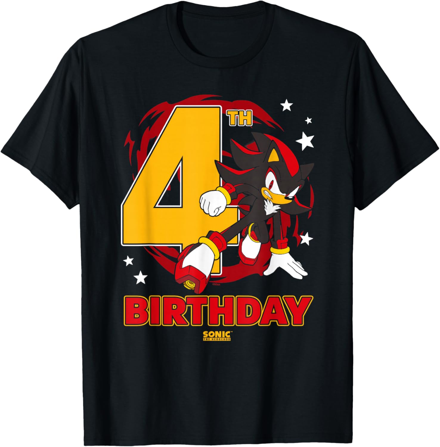 Sonic the Hedgehog 4th Birthday Epic Shadow Logo T-Shirt for Fans - 2