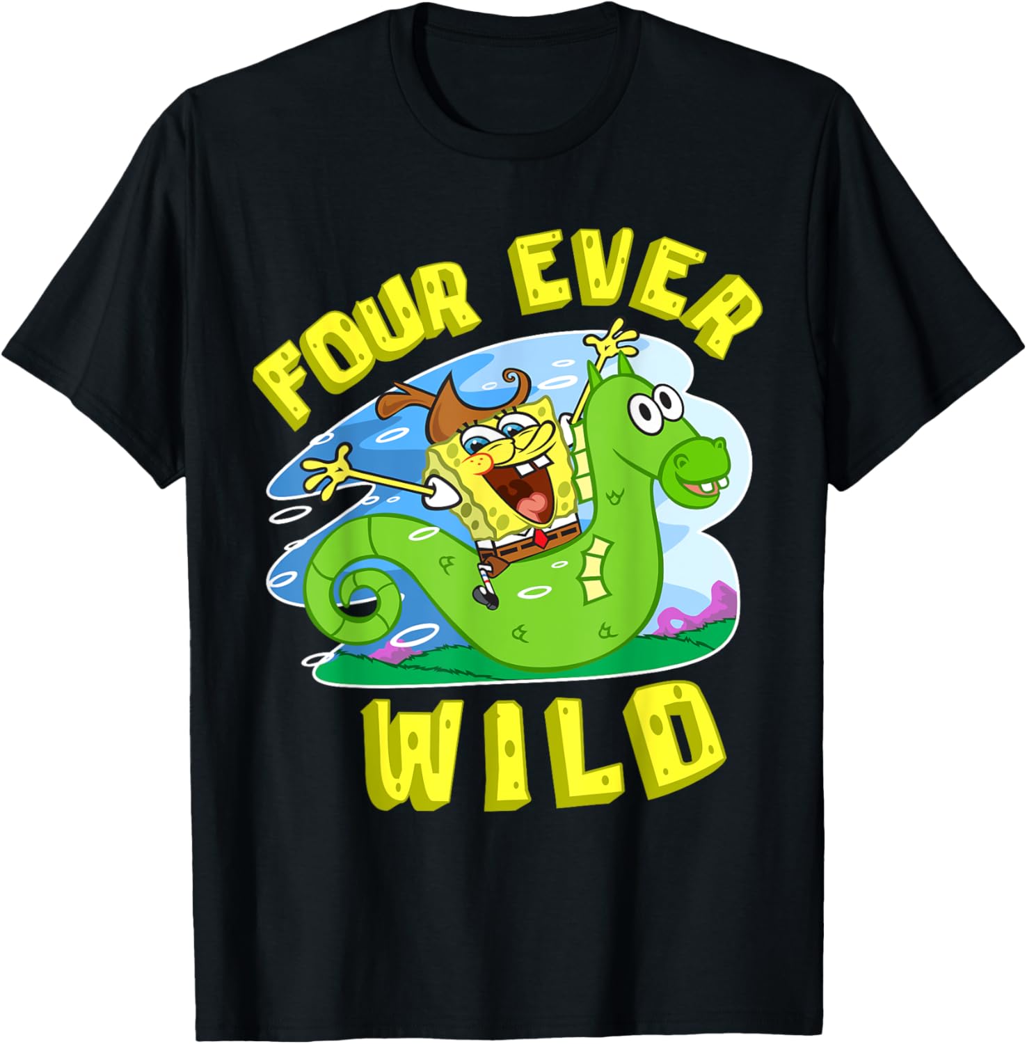 Mademark SpongeBob 4th Birthday T-Shirt for Boys Fun and Colorful Gift - 20