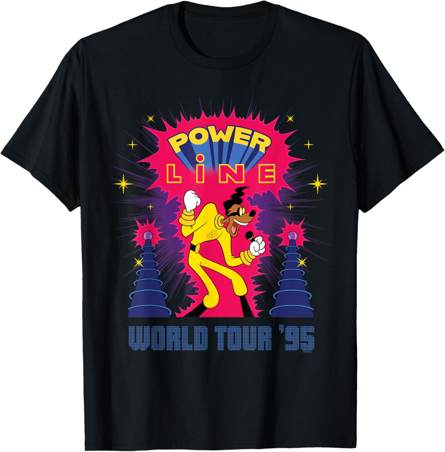 Disney A Goofy Movie Powerline World Tour 95 Rock T-Shirt for Fans - 1