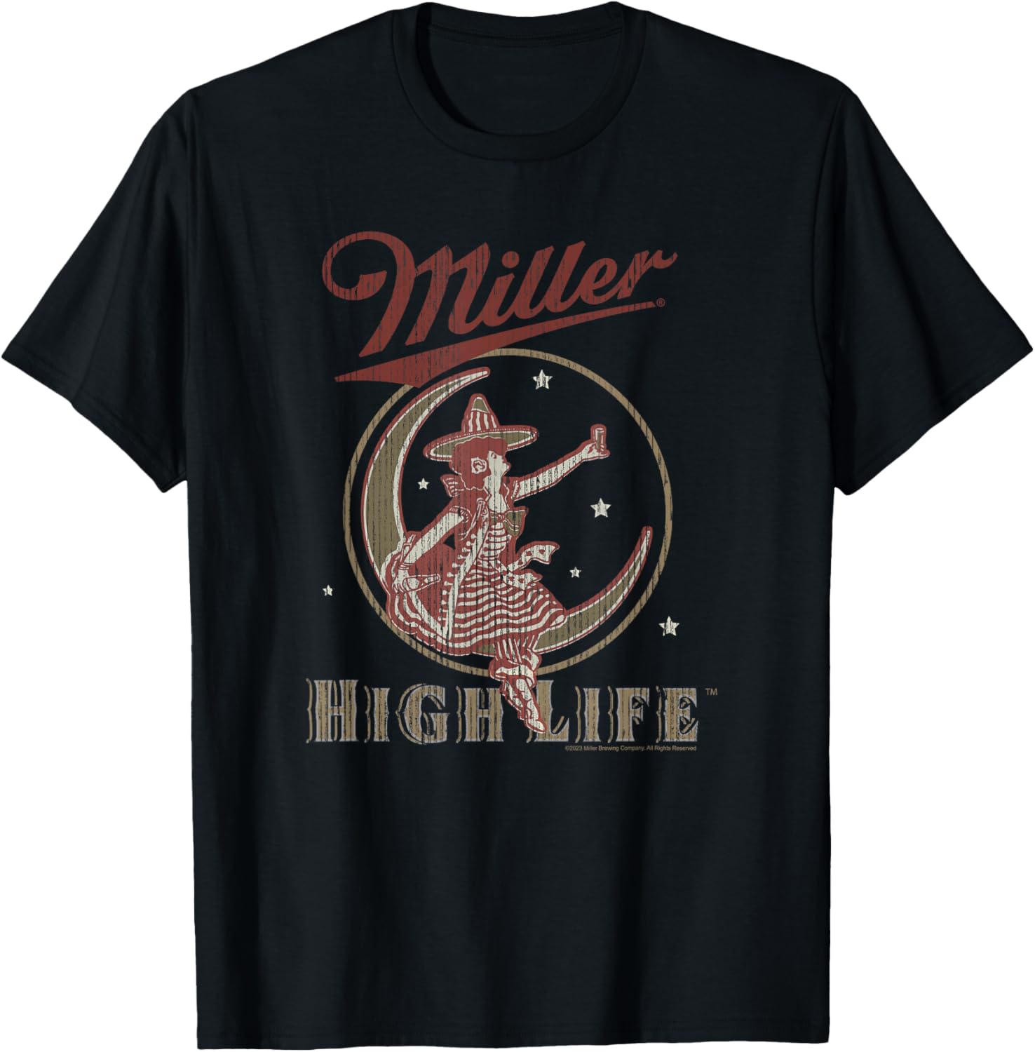 Coors Miller High Life Vintage Moon Logo T-Shirt for Classic Style - 5