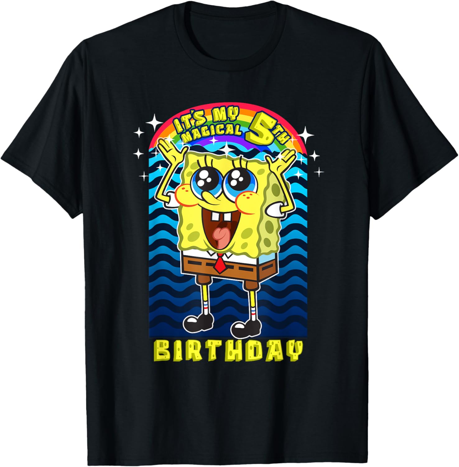 SpongeBob SquarePants Magical 5th Birthday Gift T-Shirt for Kids - 6