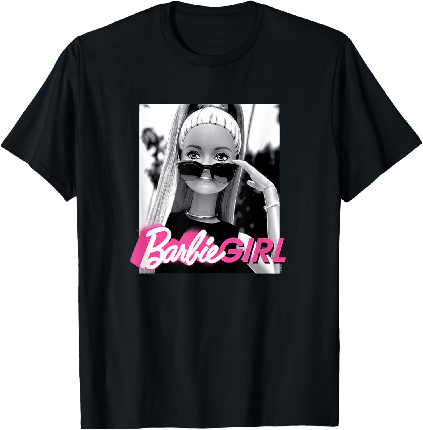 Barbie Girl Classic Fit Black T-Shirt - Casual Short Sleeve Style - 7