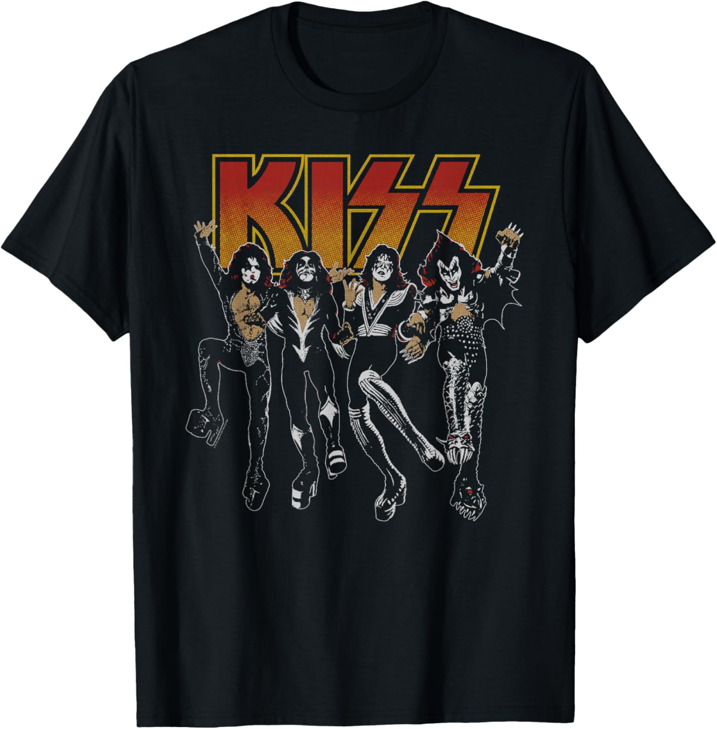 KISS Unisex Slim Fit Black Cartoon T-Shirt for Music Lovers and Fans - 2