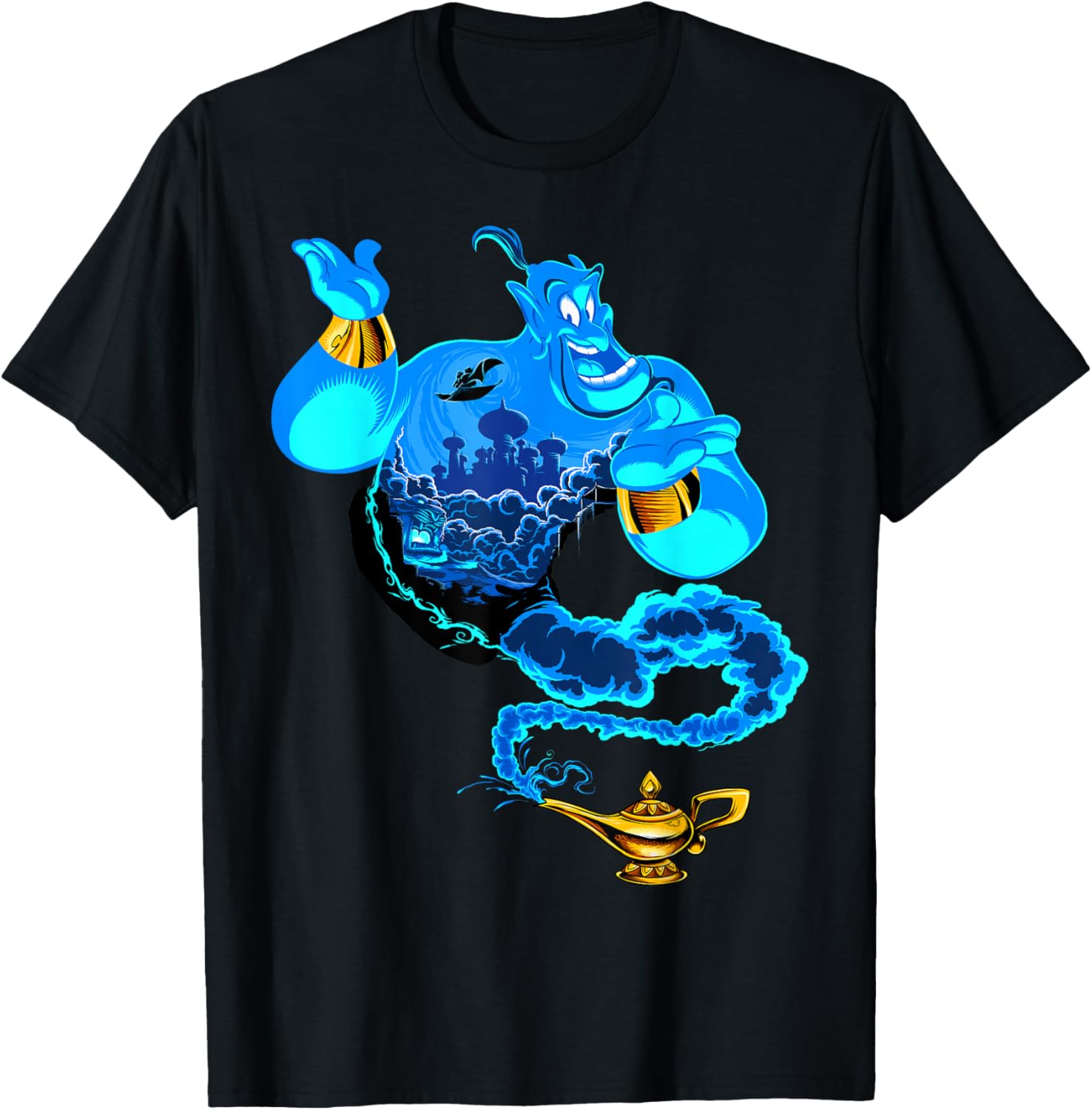 Disney Aladdin Genie Portrait T-Shirt Fun Agrabah Style for Fans - 4