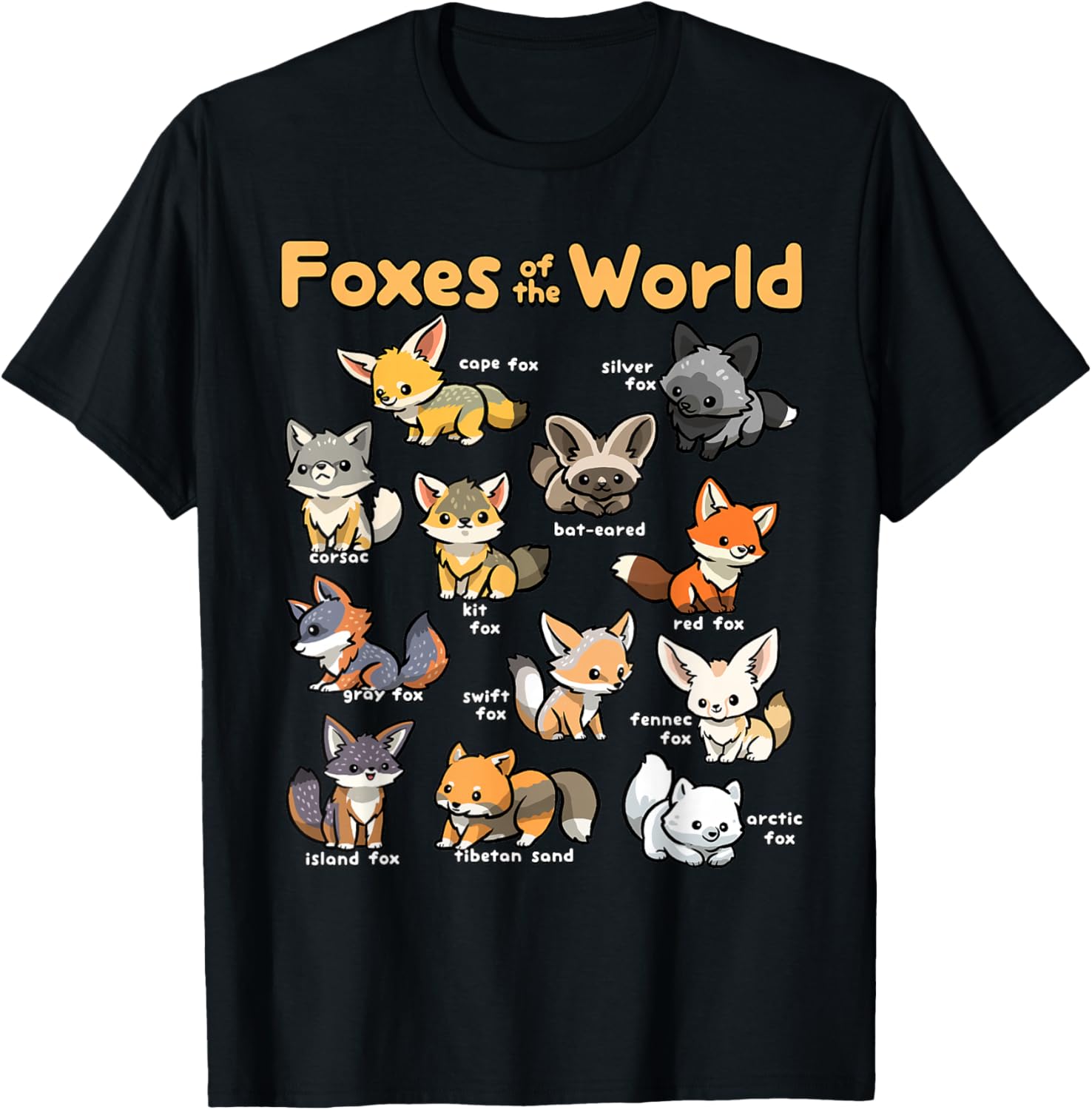 Kawaii Fox Lover T-Shirt for Animal Lovers - Fun Educational Design - 5