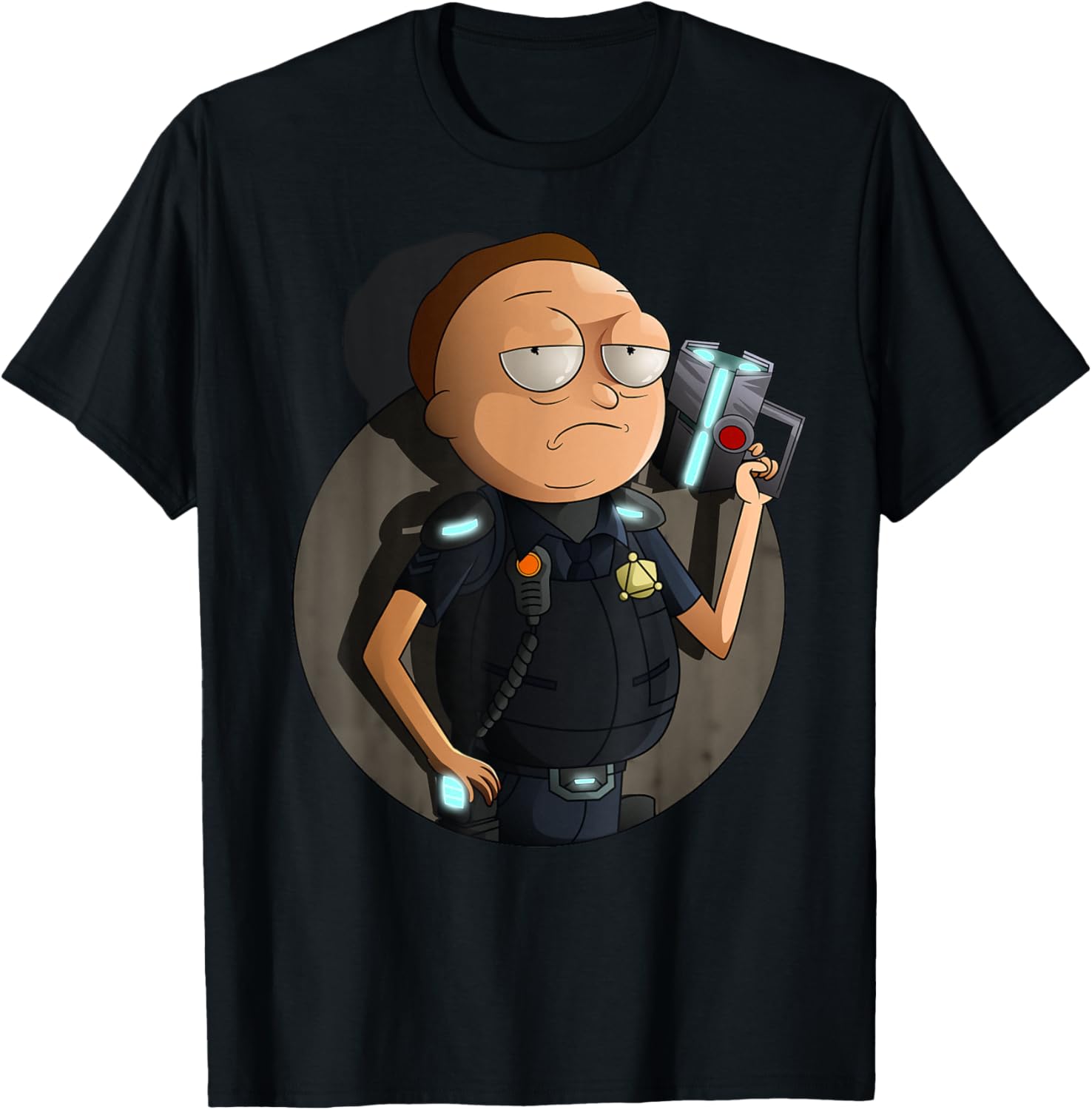 Mademark x Rick and Morty Cop Morty T-Shirt Stylish Graphic Tee - 1