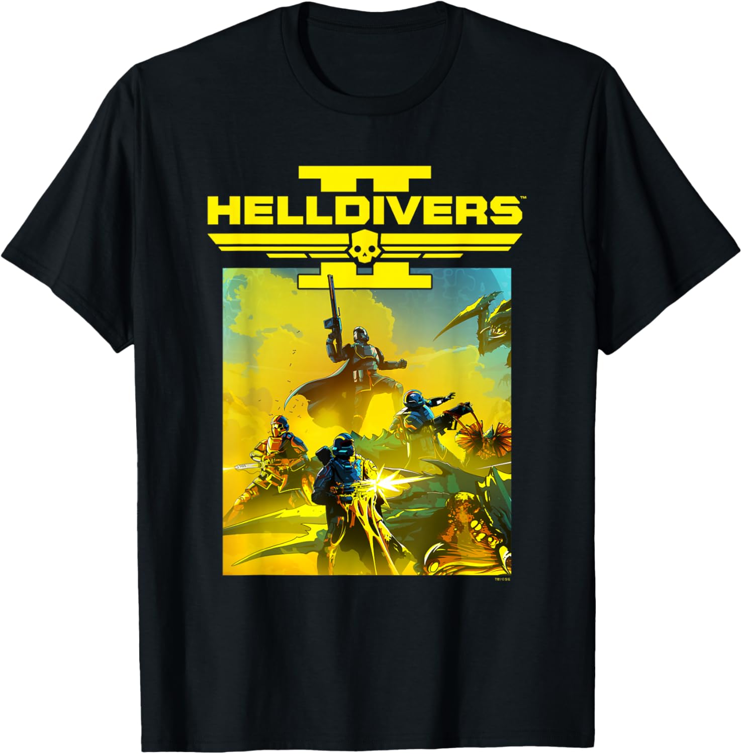 Helldivers 2 PlayStation T-Shirt with Epic Group Key Art Design - 1
