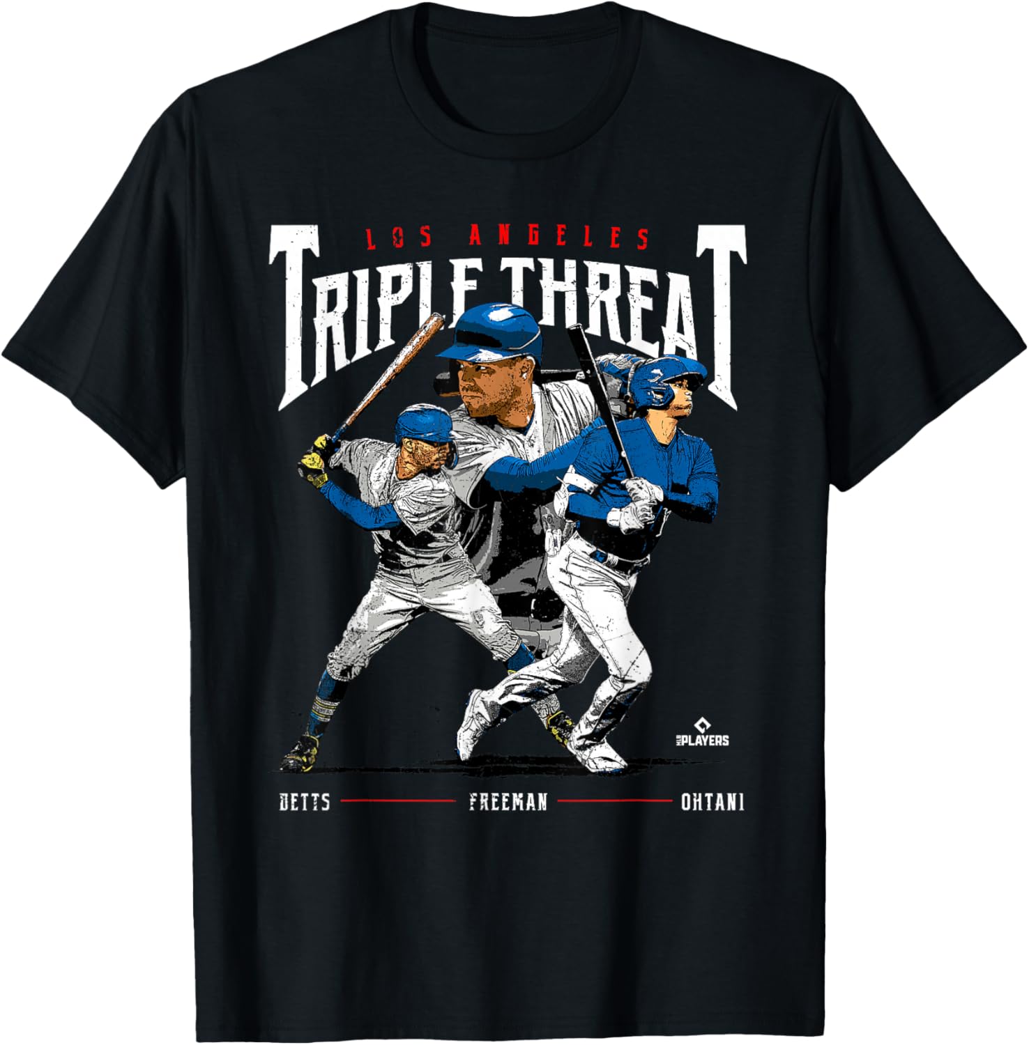 Triple Threat Ohtani Betts Freeman MLB T-Shirt for Los Angeles Fans - 2