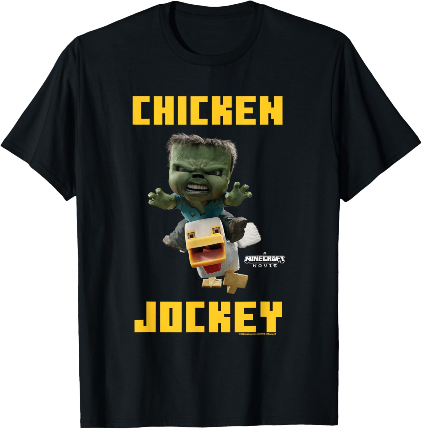 Minecraft Chicken Jockey Baby Zombie Logo T-Shirt for Gamers - 10