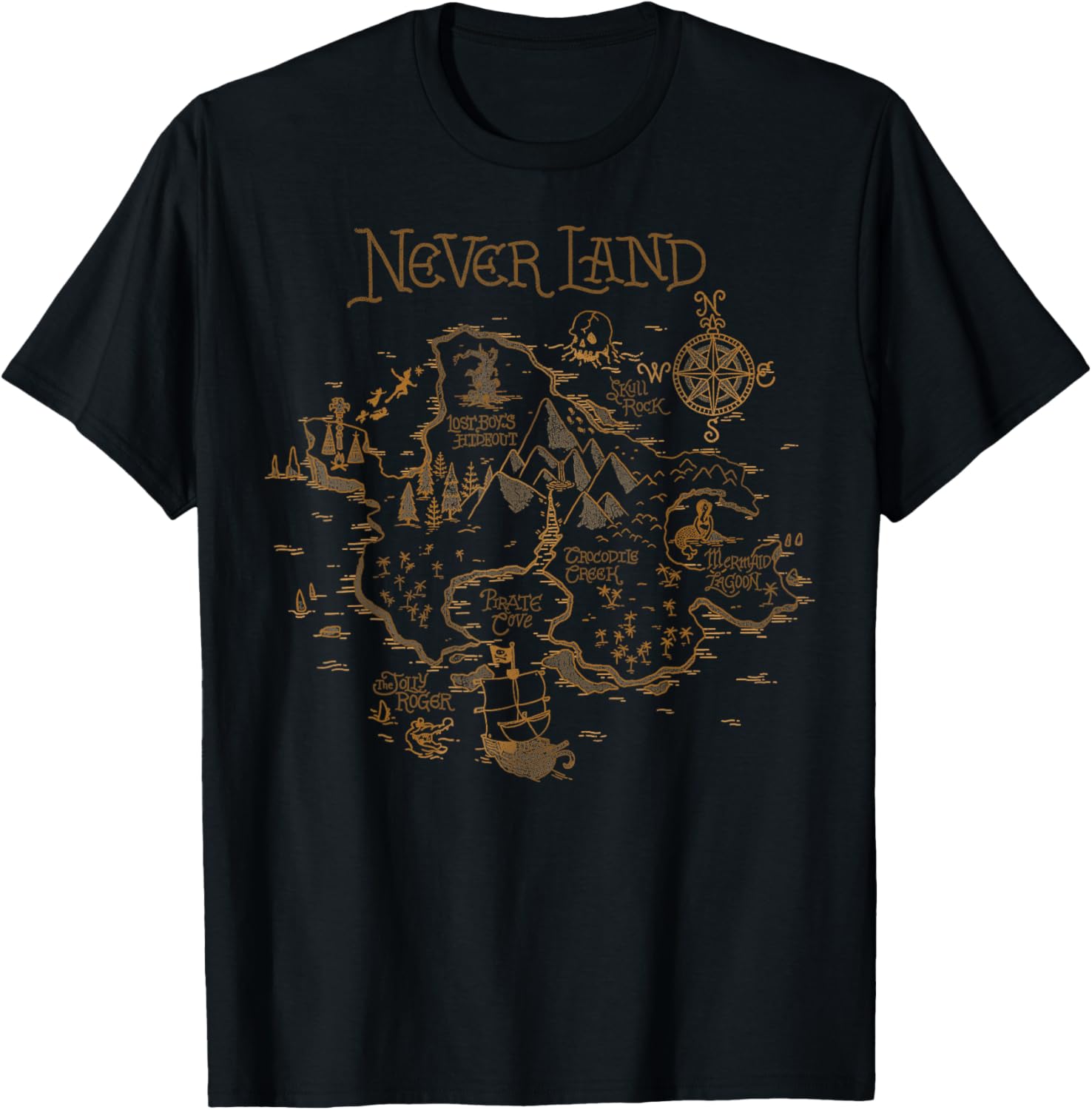 Disney Peter Pan Never Land Map Graphic T-Shirt for Adventure Lovers - 4