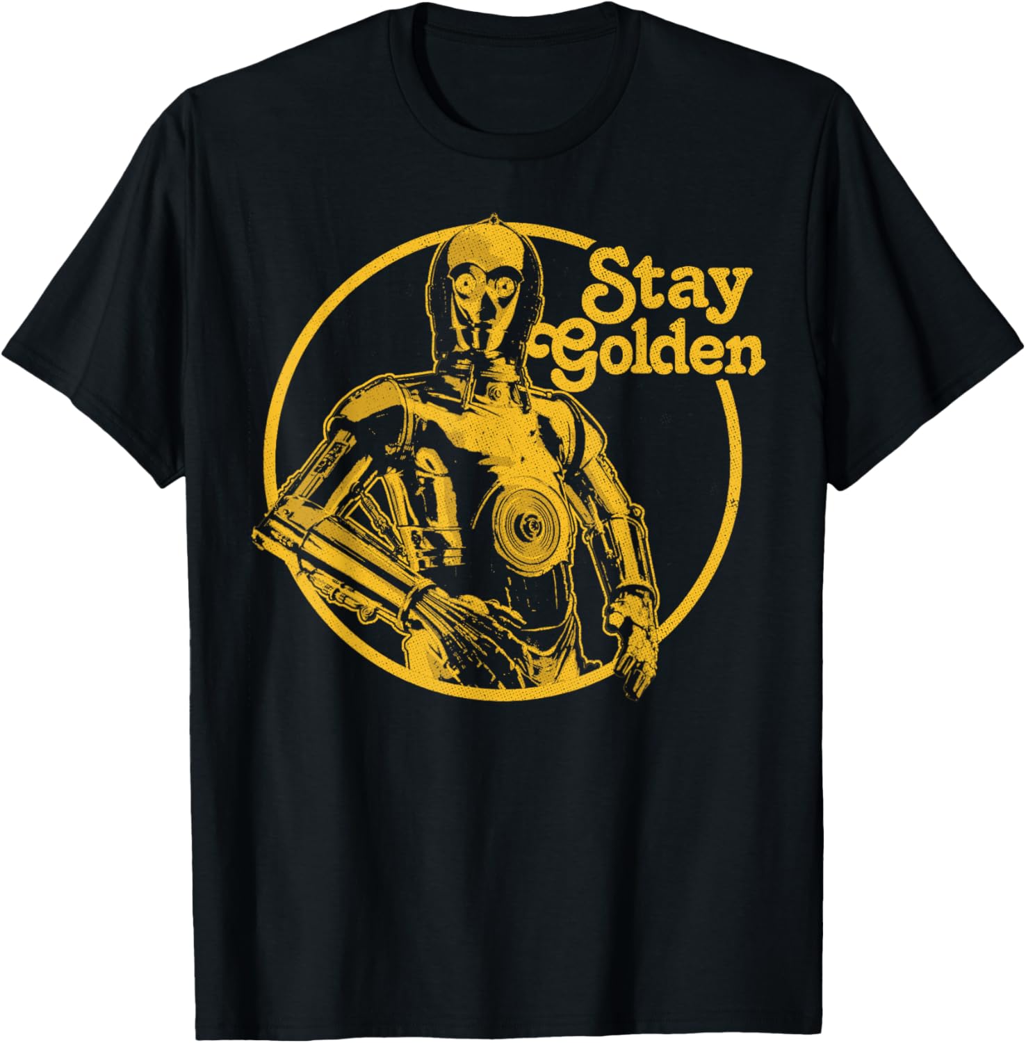Stay Golden C-3PO T-Shirt Inspired by Star Wars for Fans and Collectors - 12