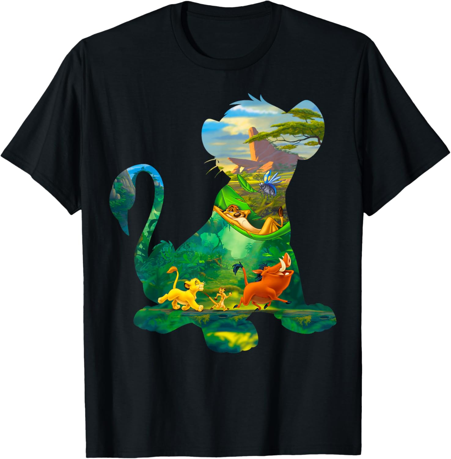 Lion King Simba Silhouette Graphic T-Shirt for Fans of Disney Style - 2