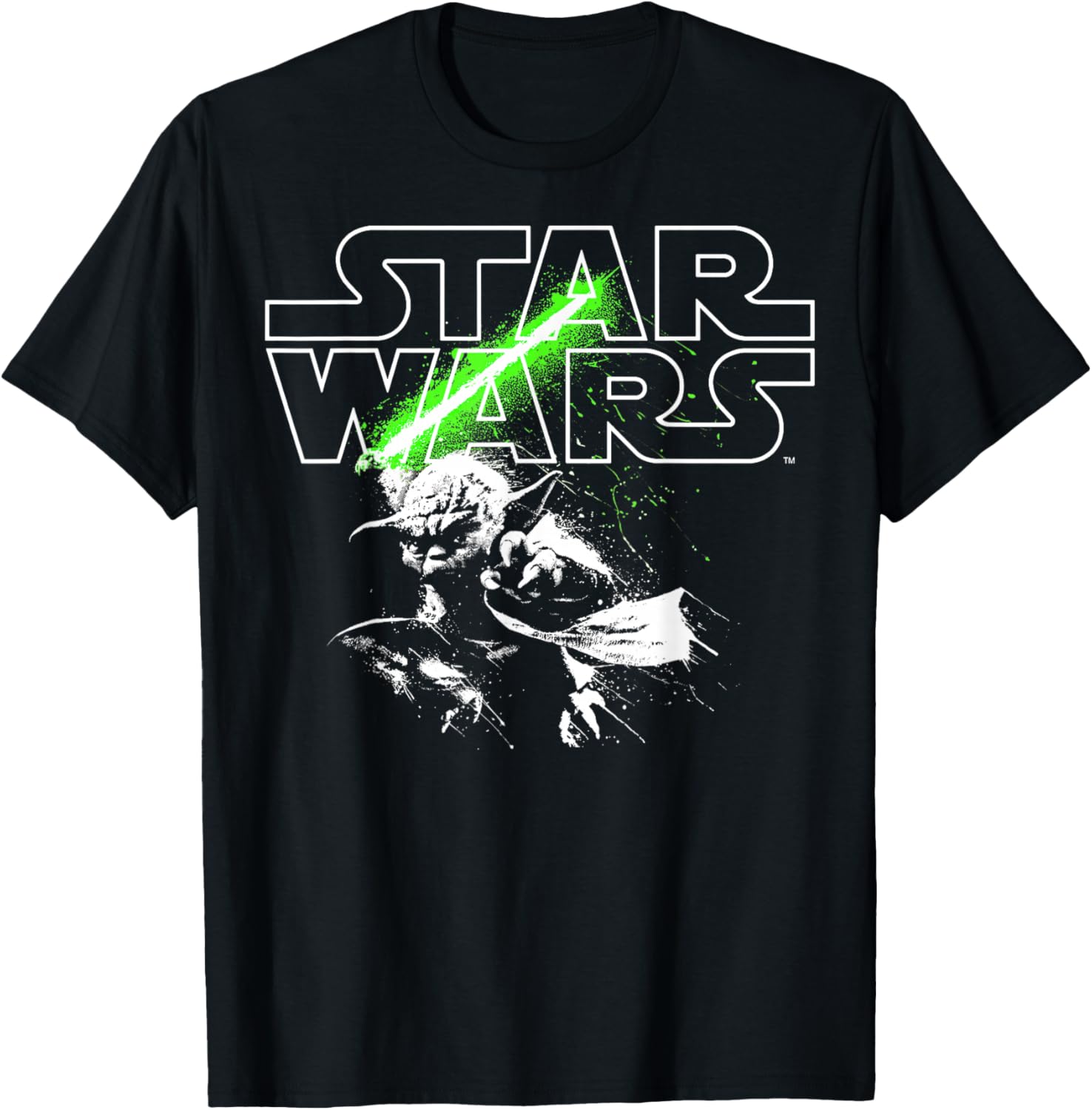 Yoda Lightsaber Logo T-Shirt for Star Wars Fans – Stylish and Cool Design - 1