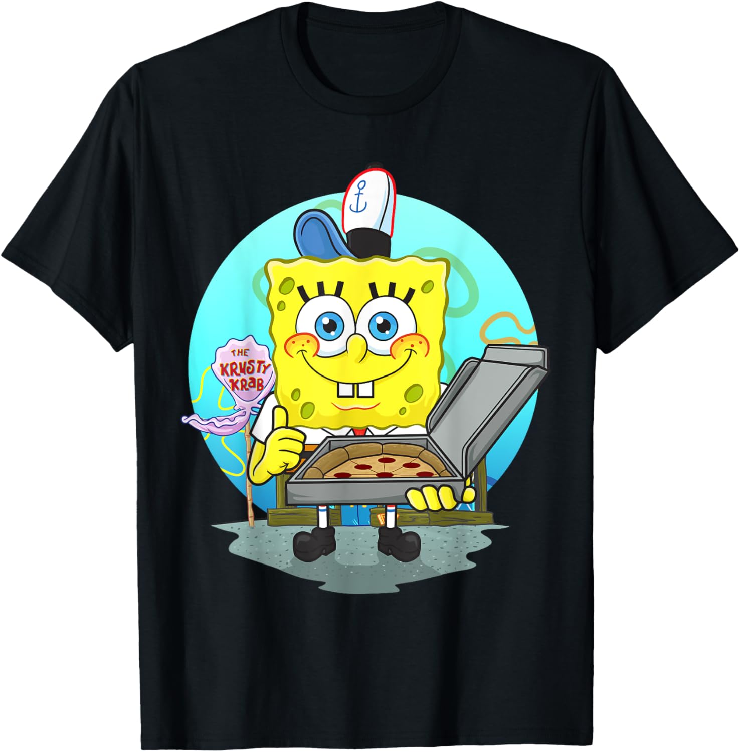 Mademark SpongeBob SquarePants Krusty Krab Pizza Delivery T-Shirt - 9