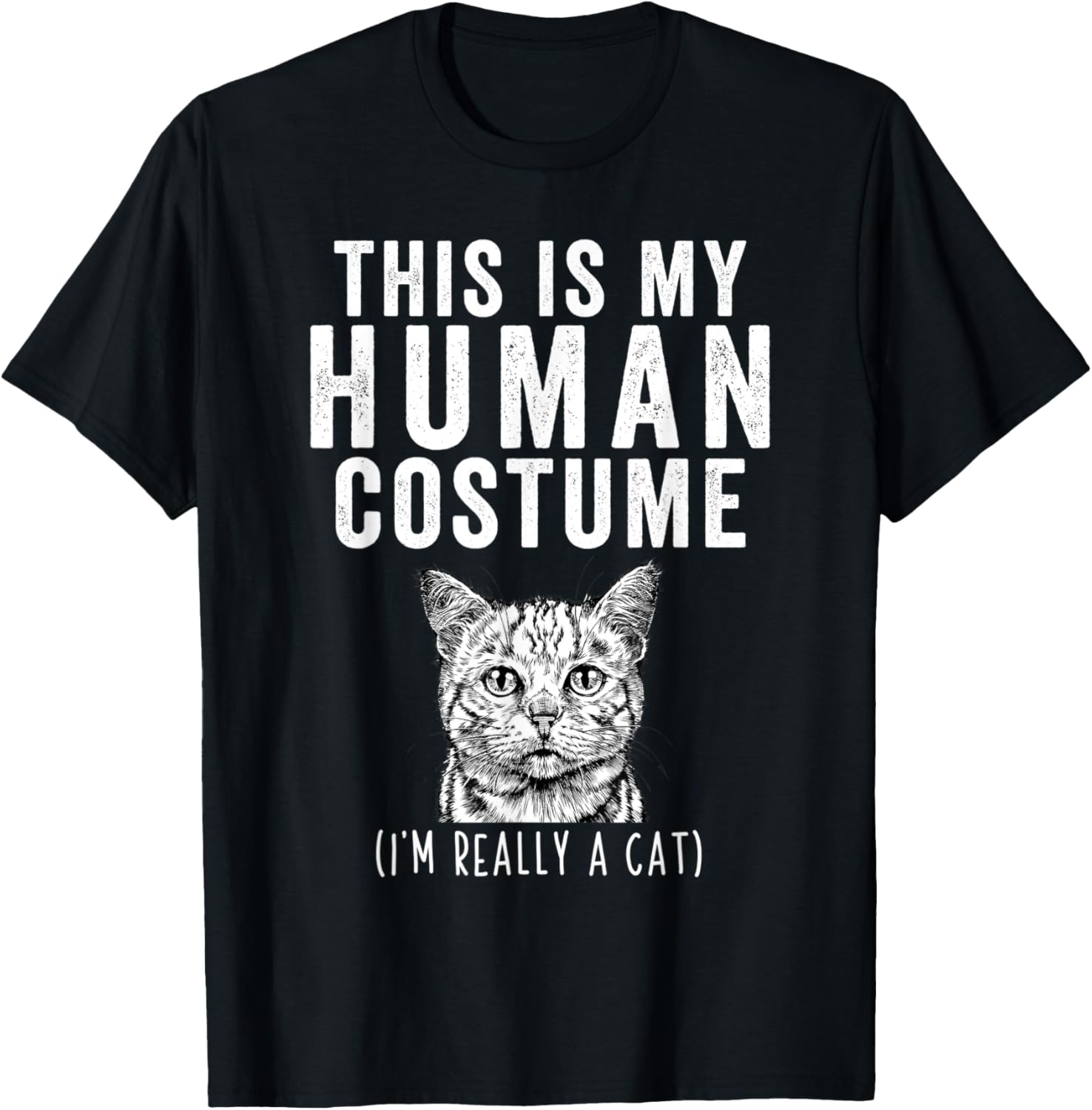 Funny Tabby Cat T-Shirt This is My Human Costume I'm Really A Cat - 8