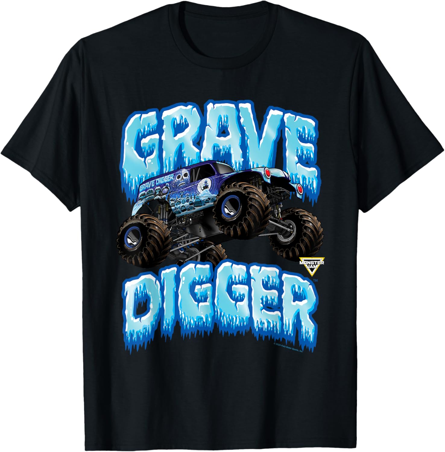 Monster Jam Grave Digger Ice Cold Monster Truck T-Shirt for Fans - 3