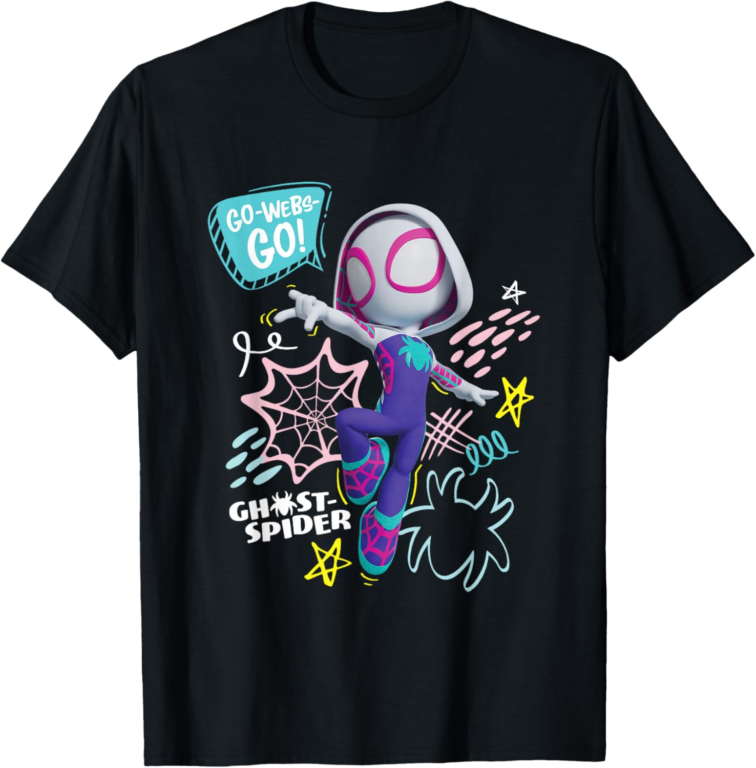 Marvel Spidey Ghost-Spider Go Webs T-Shirt for Kids and Fans - 8