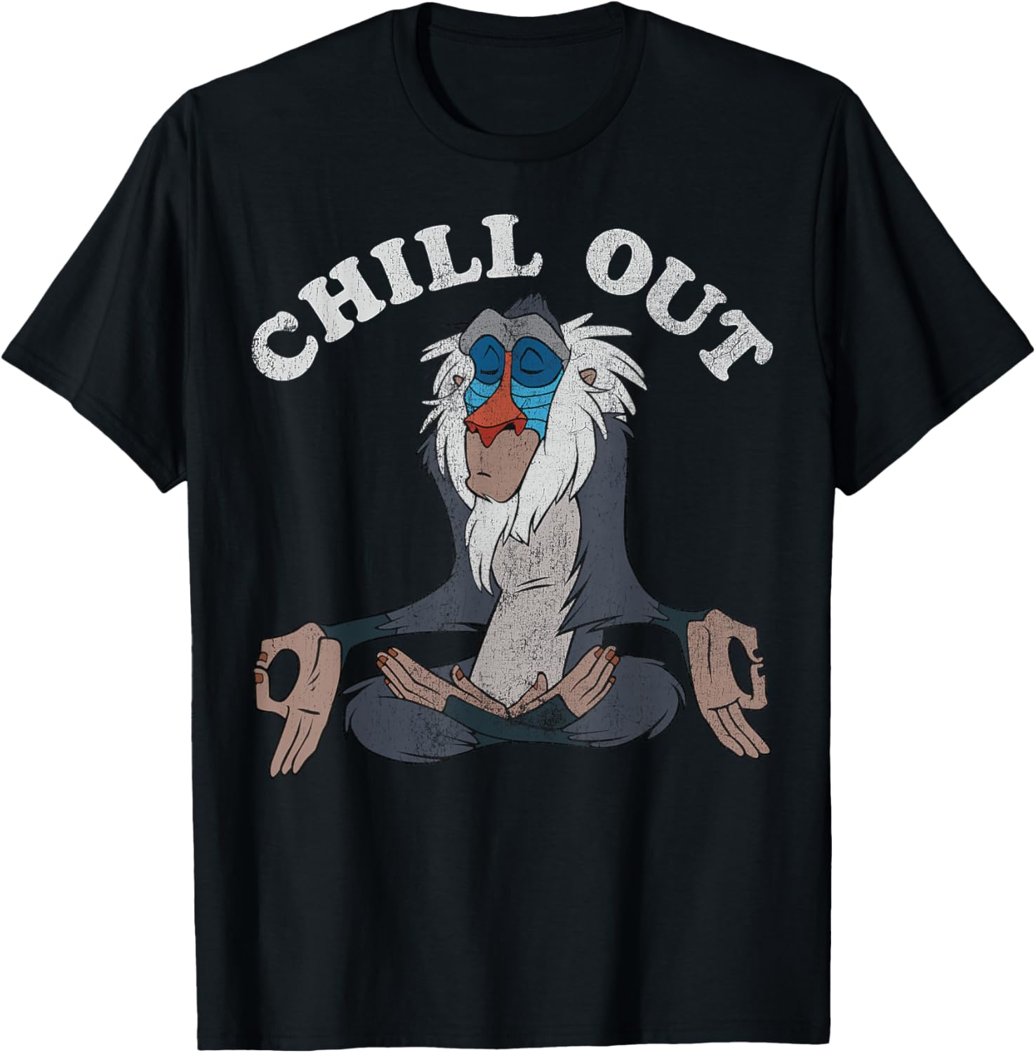 Disney Lion King Rafiki Chill Out Meditation T-Shirt for Relaxation - 9