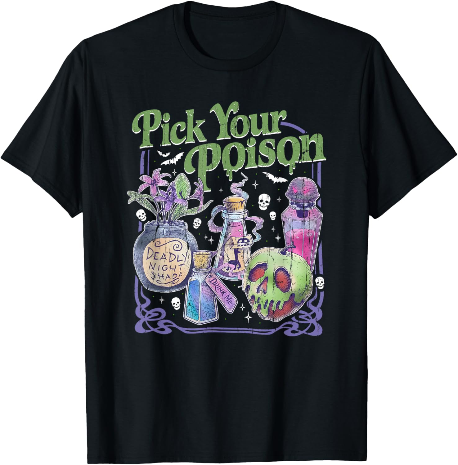 Vintage Princess Halloween T-Shirt for Women - Pick Your Poison Design - 4