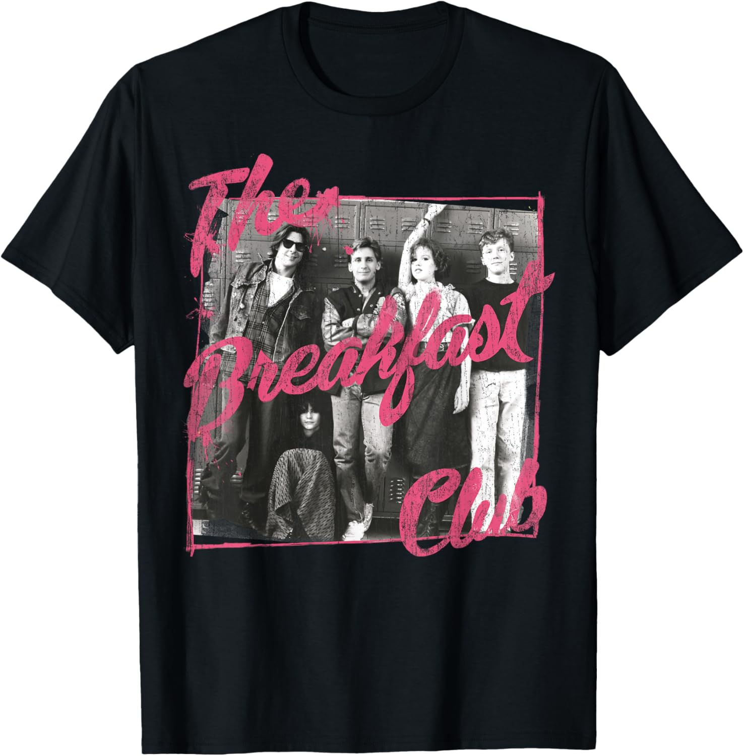 Breakfast Club Pink Text Group Photo T-Shirt for Stylish Fans - 8