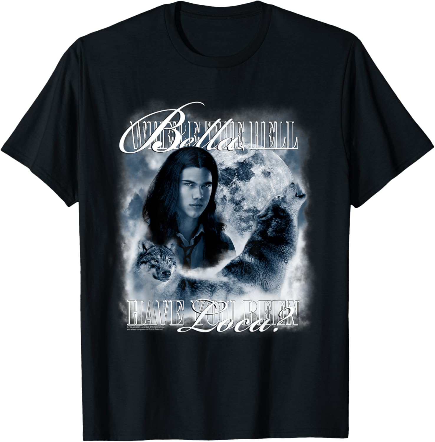 Twilight Saga Retro Jacob Wolf Moon Graphic T-Shirt for Fans - 2