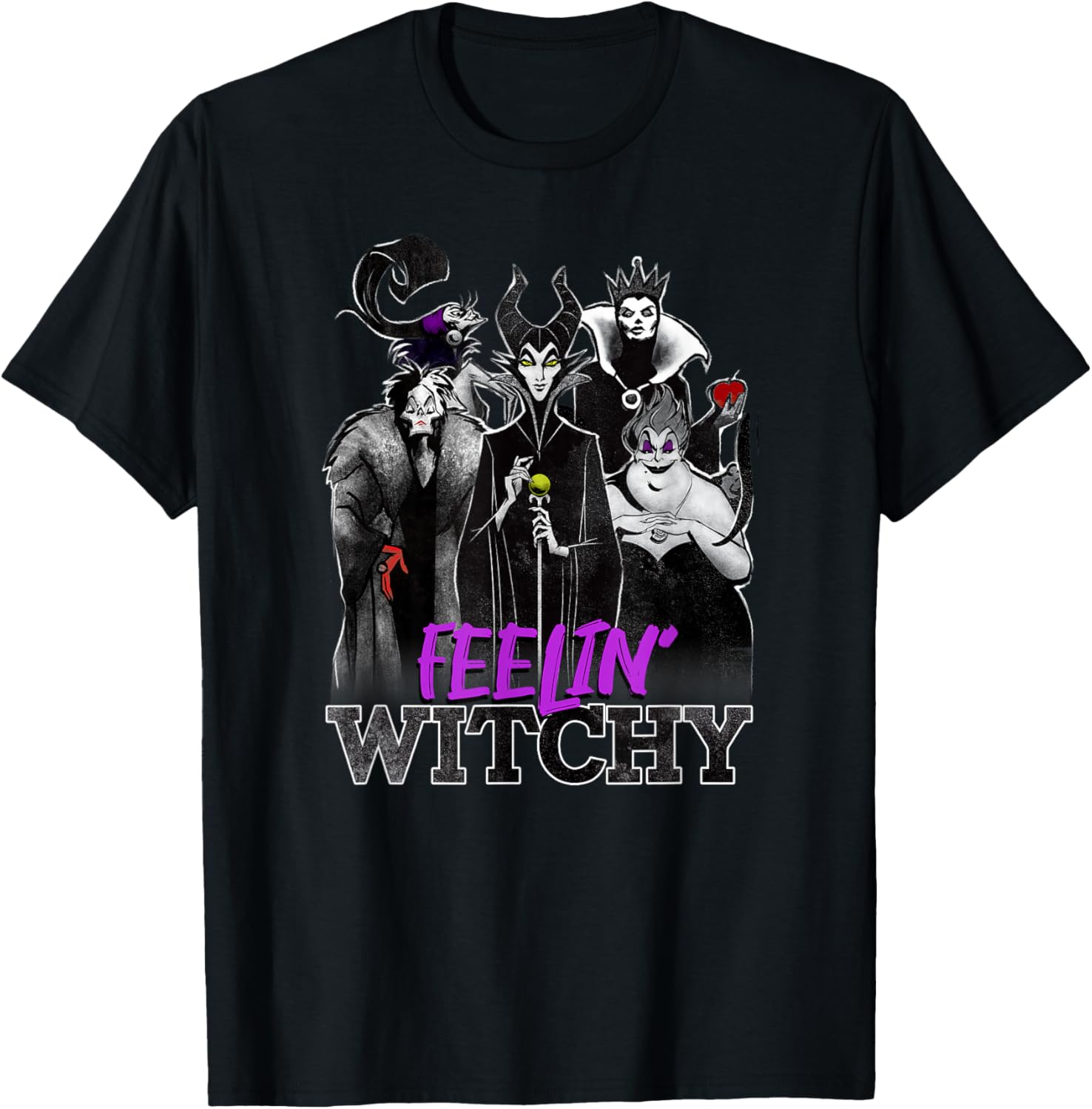 Disney Villains Halloween Witchy Group Shot T-Shirt for Spooky Style - 9