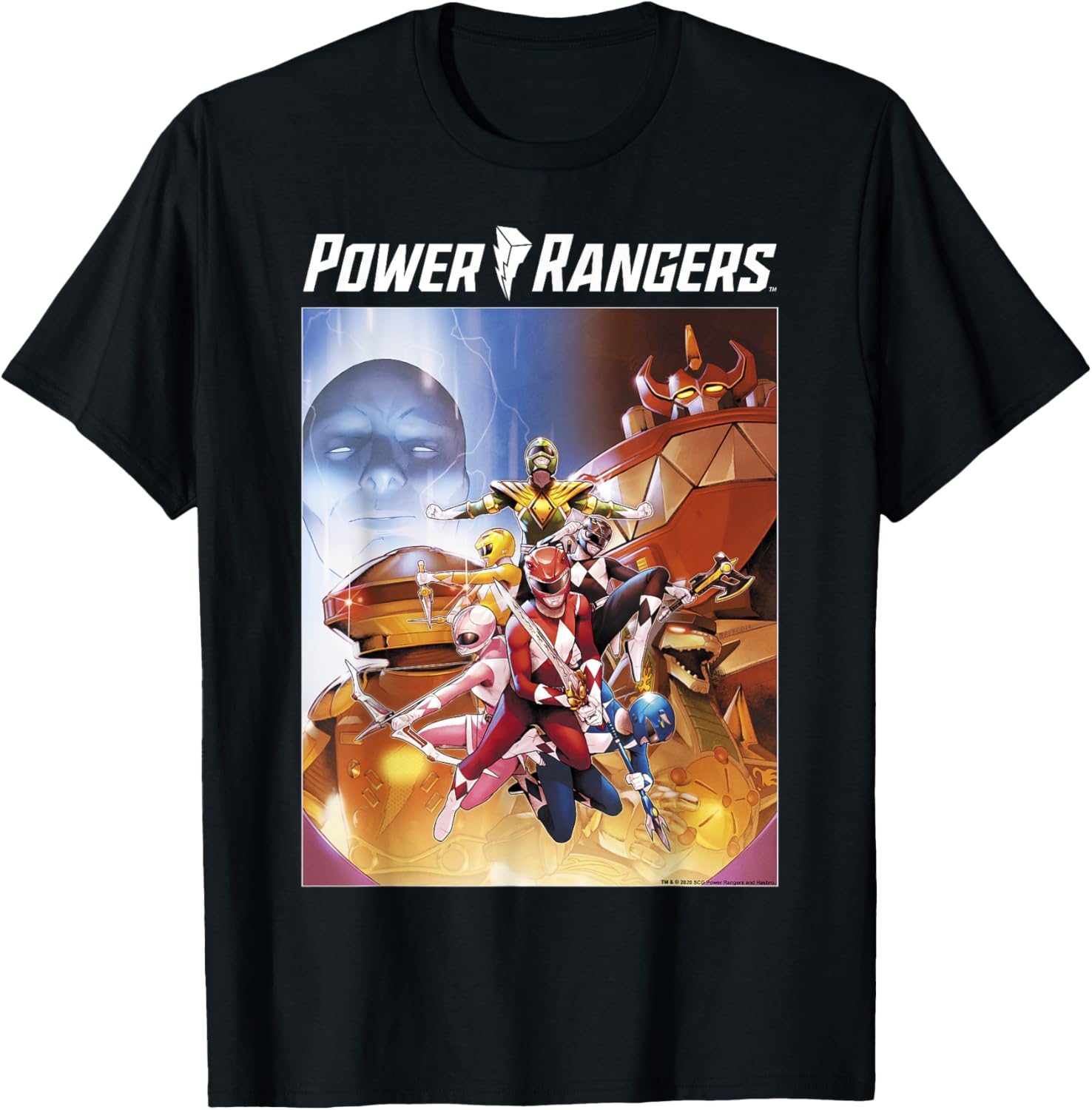 Power Rangers Rainbow Color Action Group Shot Poster T-Shirt for Fans - 5