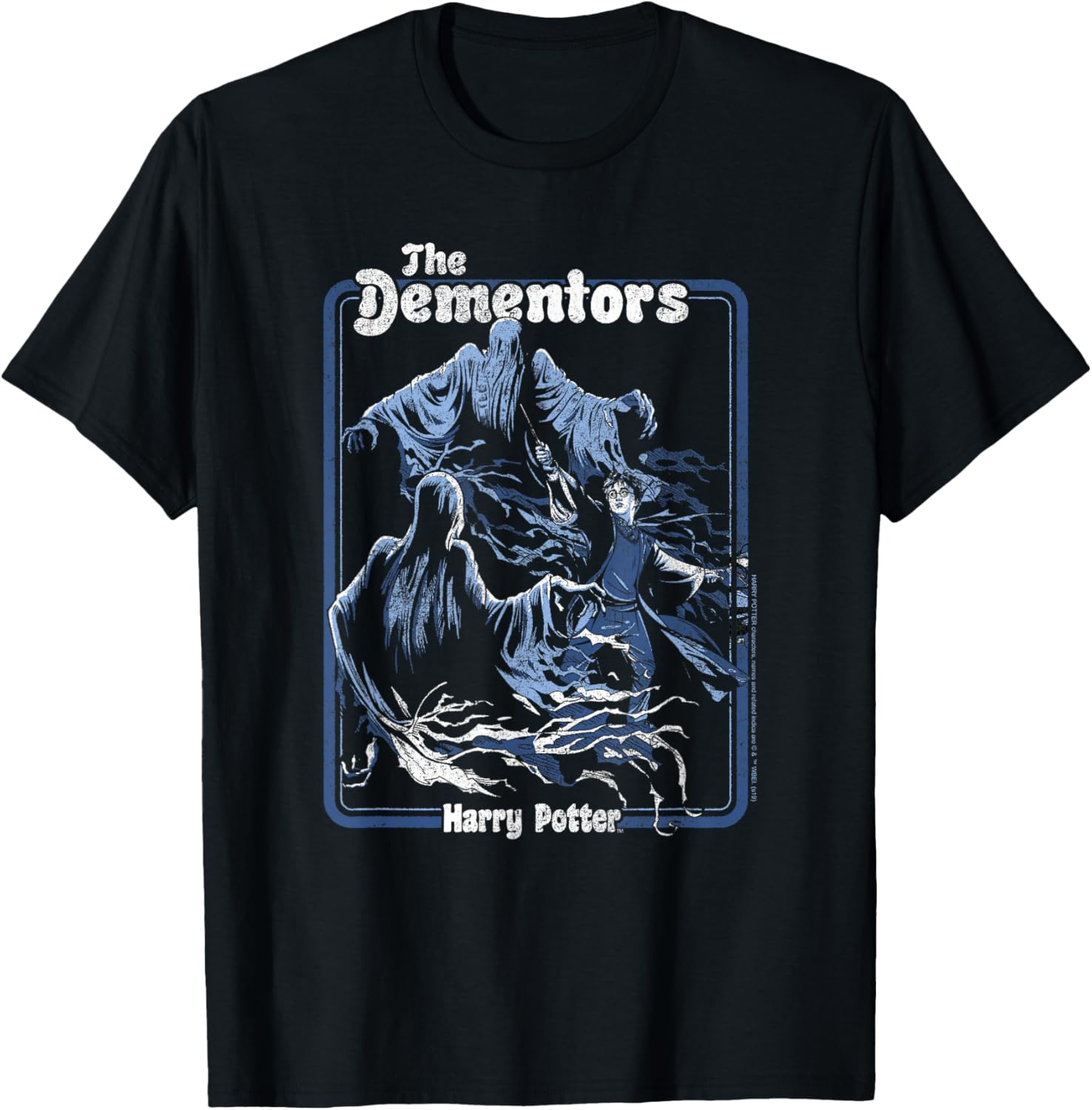 Harry Potter Dementors Kiss Vintage T-Shirt Black Classic Fit Crew Neck - 3