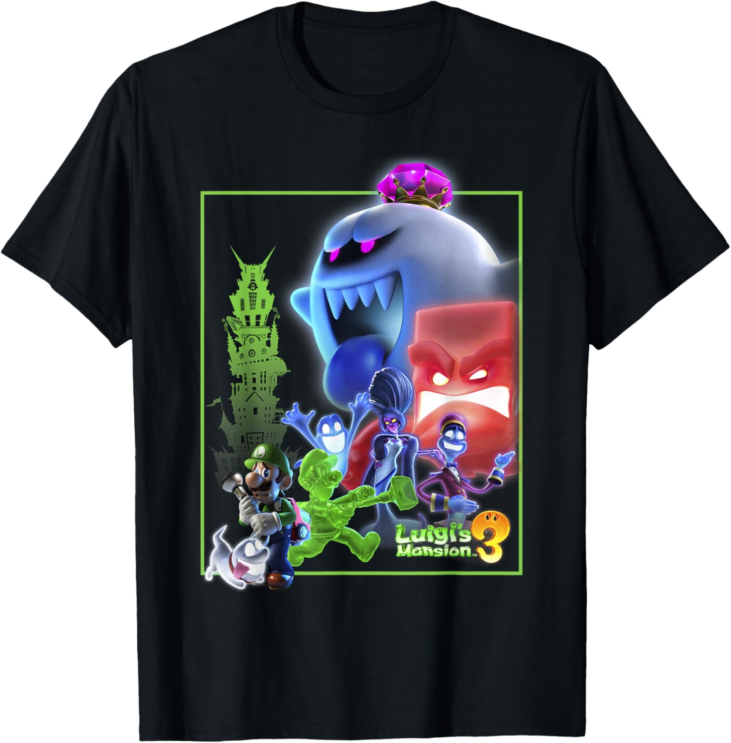 Luigi's Mansion 3 Collage Poster T-Shirt for Gamers and Fans - 1