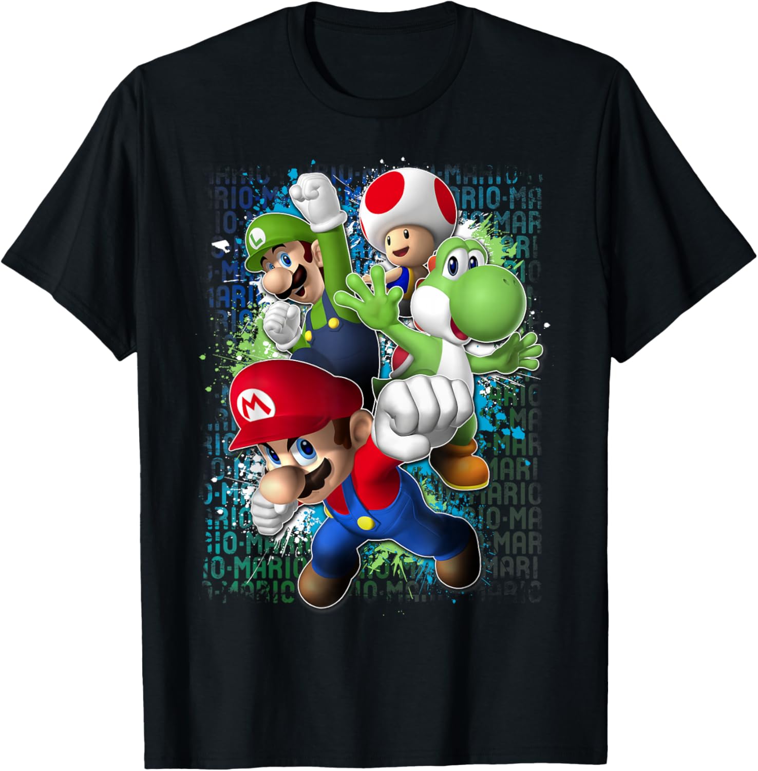 Nintendo Super Mario Luigi Paint Splatter T-Shirt for Fun Fans - 4
