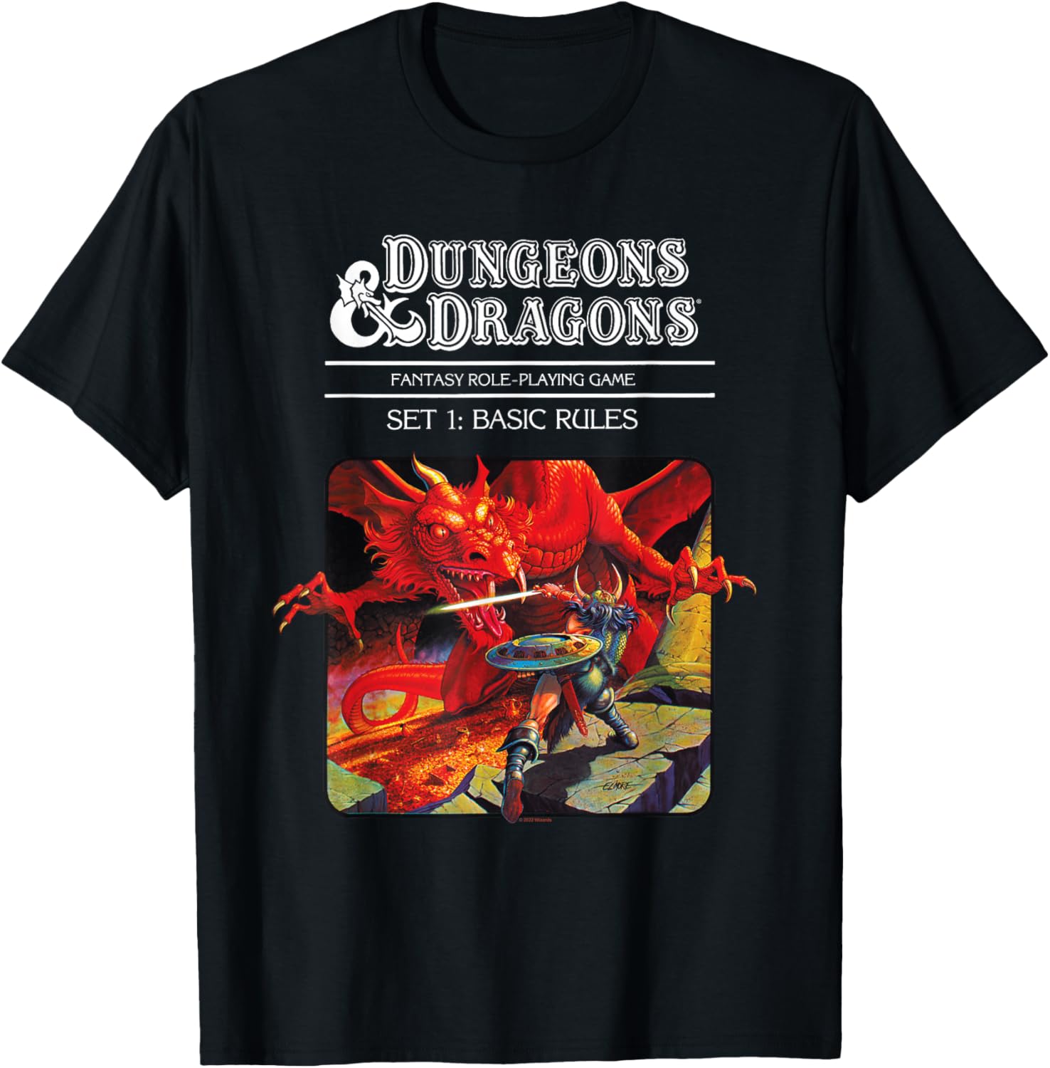 Vintage Dungeons & Dragons Basic Rules Cover T-Shirt for Fans and Gamers - 6
