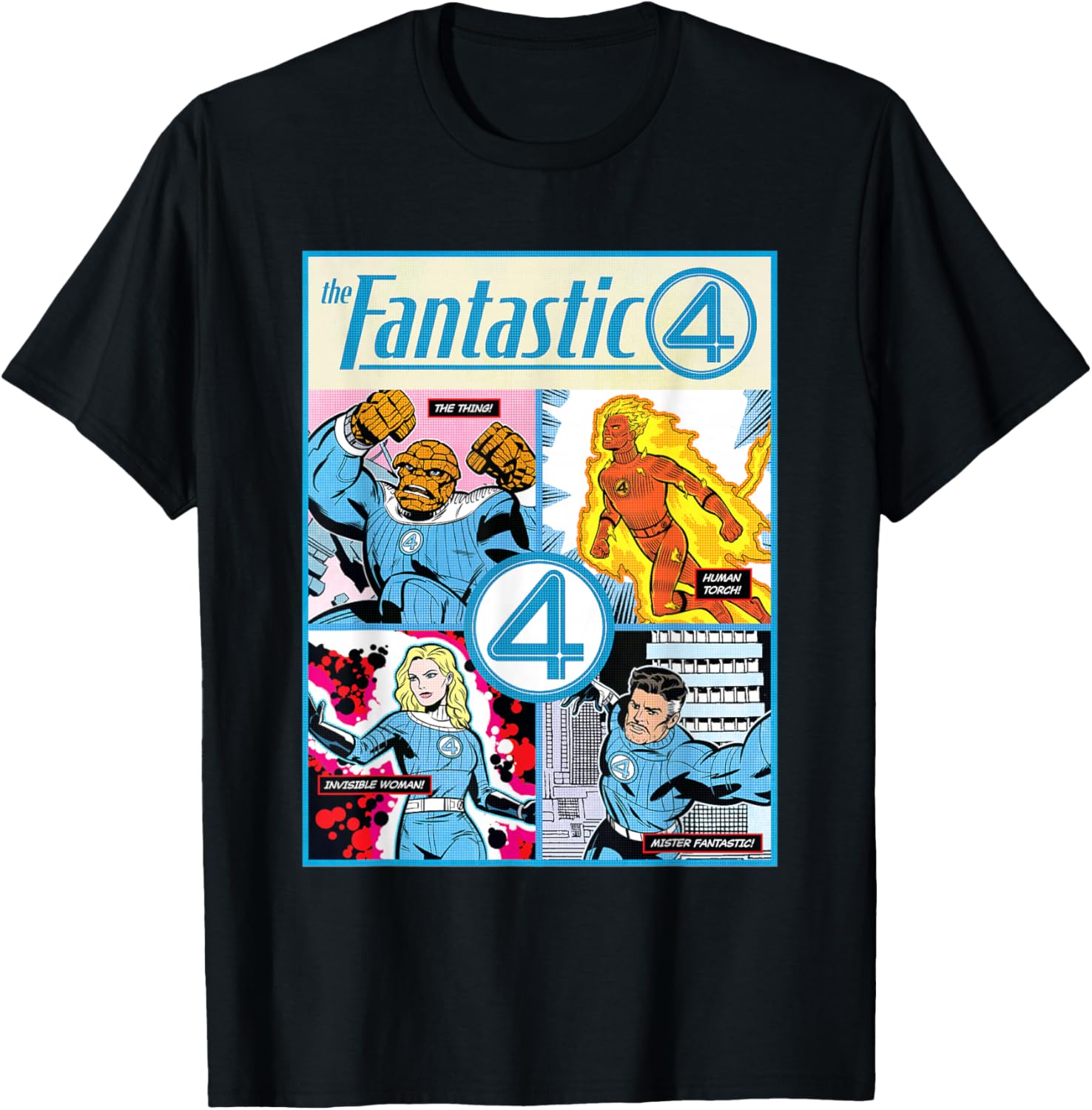 Marvel Fantastic Four Retro Comic Cover T-Shirt for Superhero Fans - 1